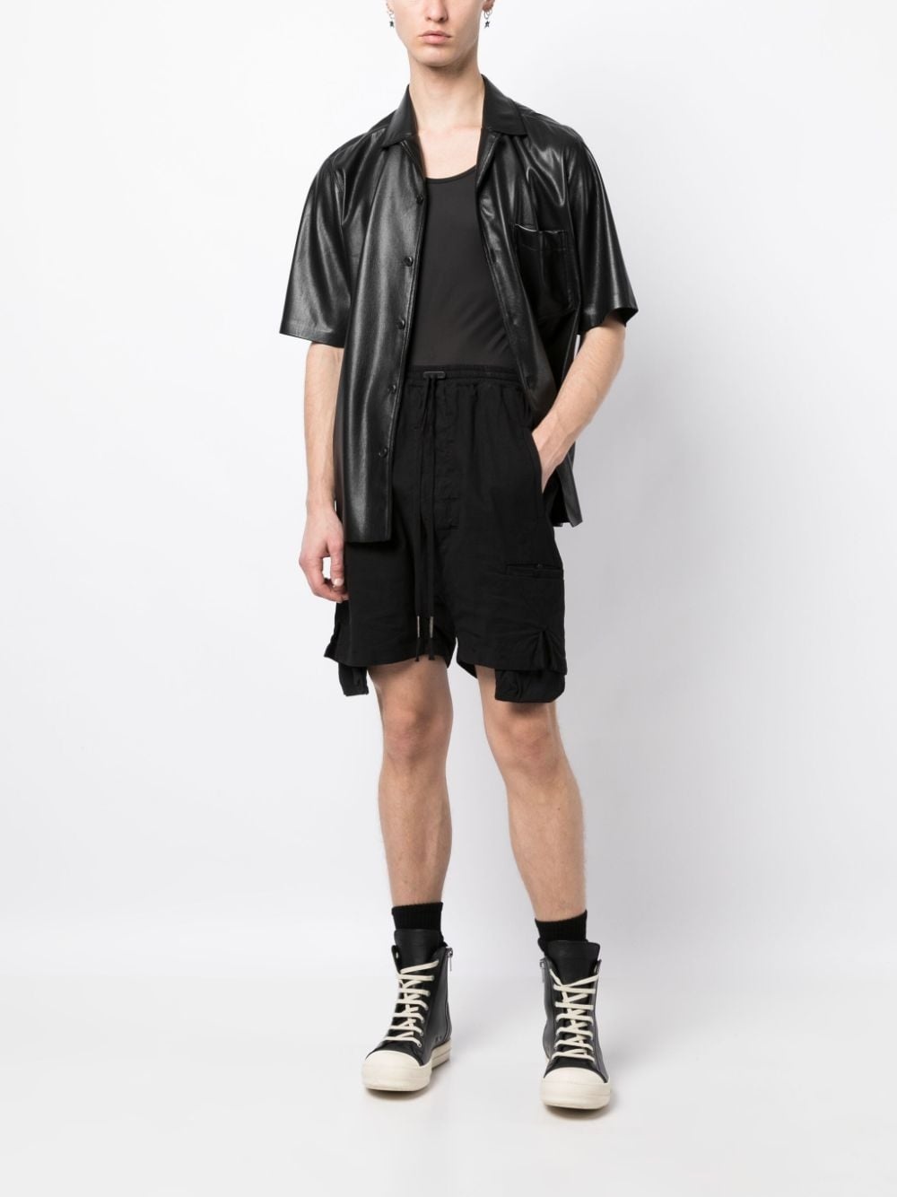 drop-crotch drawstring shorts - 2