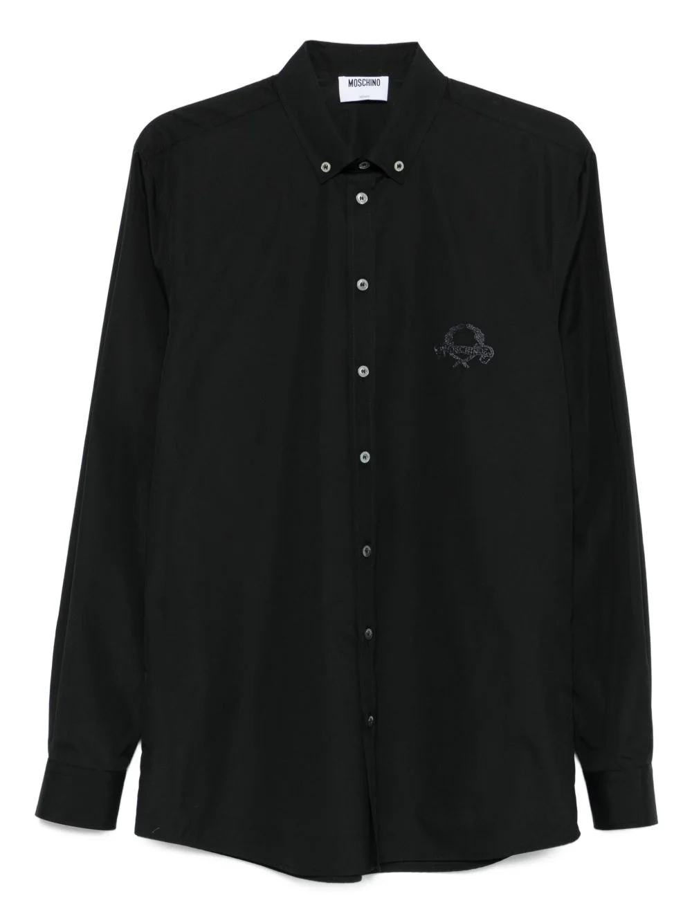 logo-embroidered cotton shirt - 1