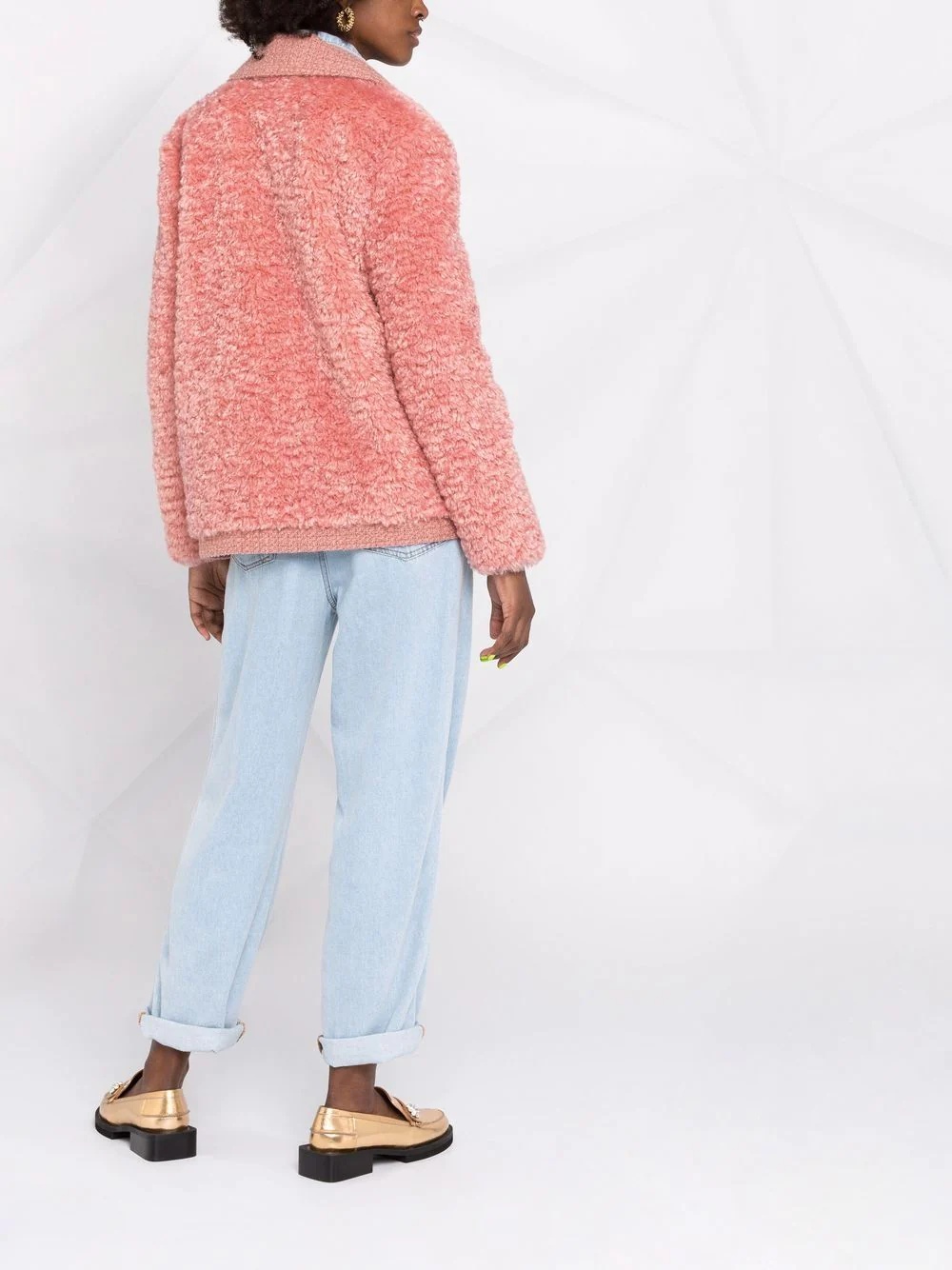 textured double-breasted blazer - 4