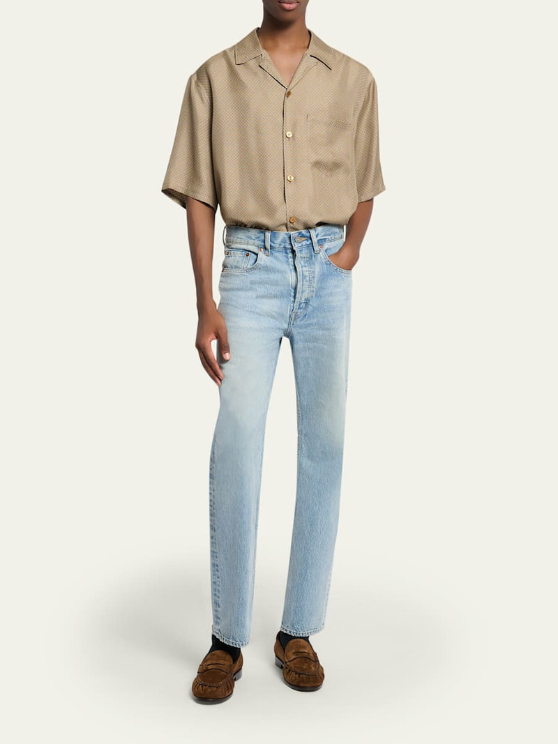 SAINT LAURENT Men's Aged Denim Straight-Leg Jeans outlook
