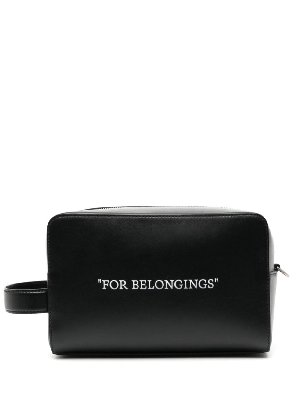 Quote leather make-up bag - 1