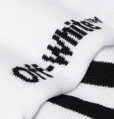 Off-White Ribbed Logo-Intarsia Stretch Cotton-Blend Socks outlook