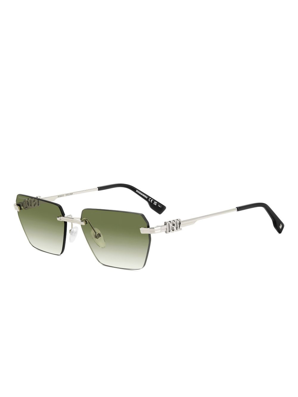 logo-plaque rimless sunglasses - 2