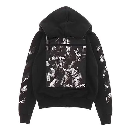 Off-White Caravaggio Square Slim Zip Hoodie 'Black/Multicolor' OMBE001S20E300051088 - 1