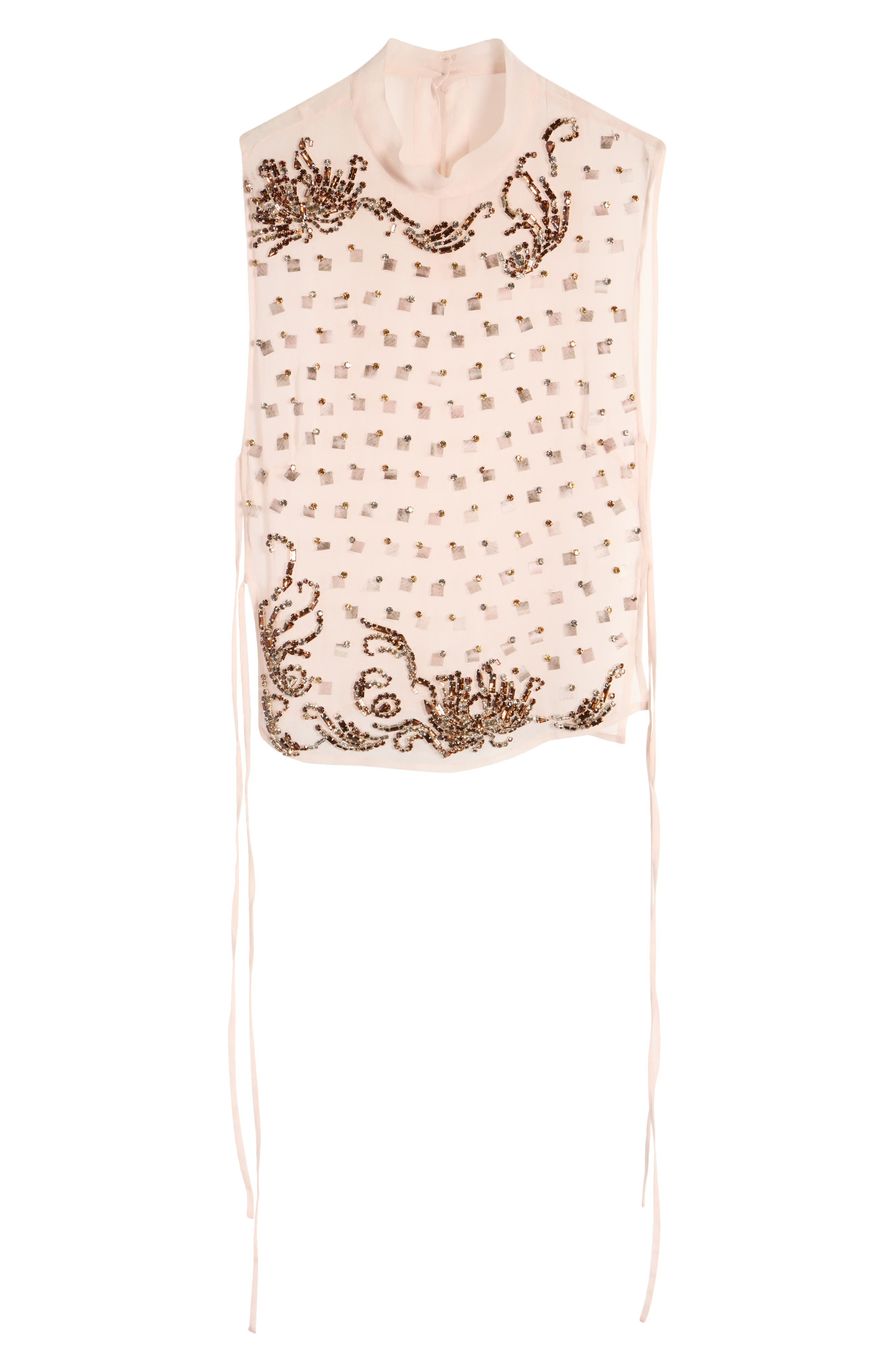 Dries Van Noten Carmasa Crystal Embellished Sleeveless Top in Blush at Nordstrom - 6