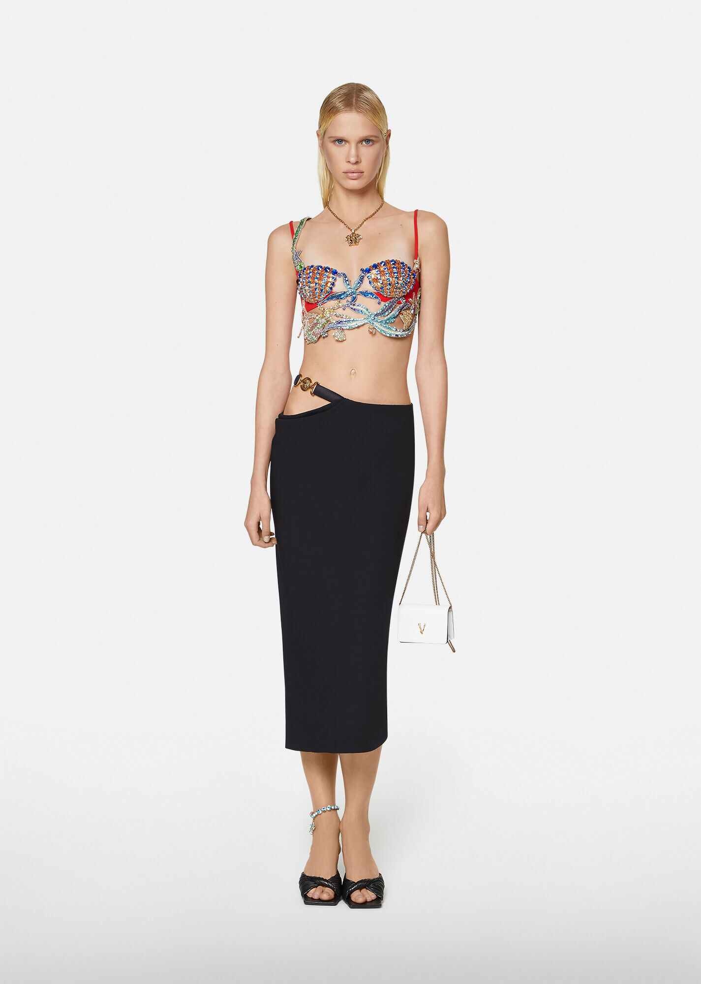 Medusa Satin Midi Skirt - 4