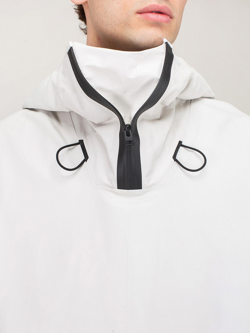 Bottega Veneta Blouson Knit Leather off white outlook