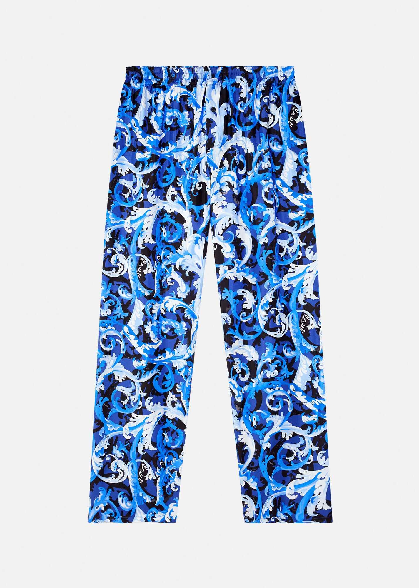 Baroccoflage Print Silk Pyjama Trousers - 1