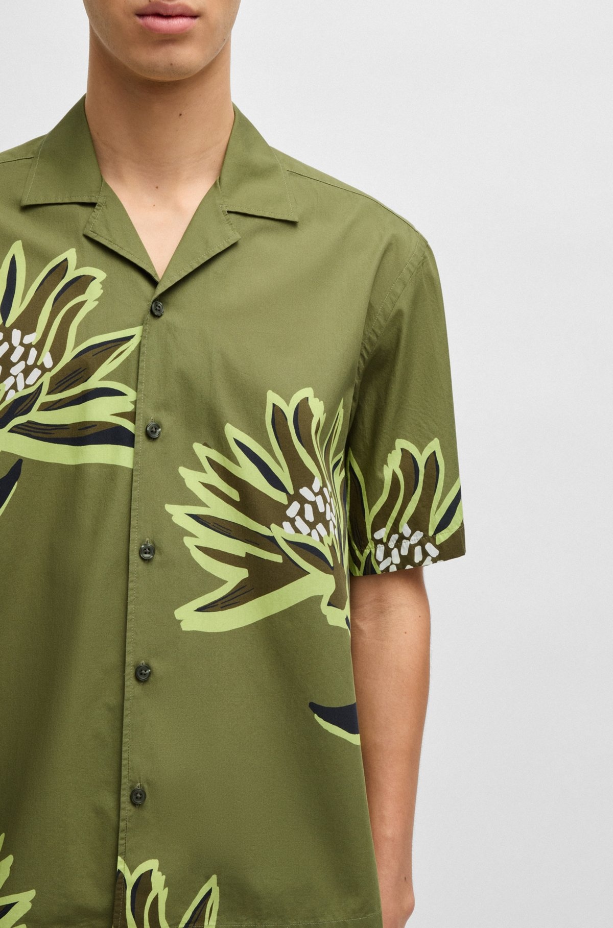 RELAXED-FIT SHIRT IN ITALIAN-MADE FLORAL-PRINT COTTON - 6