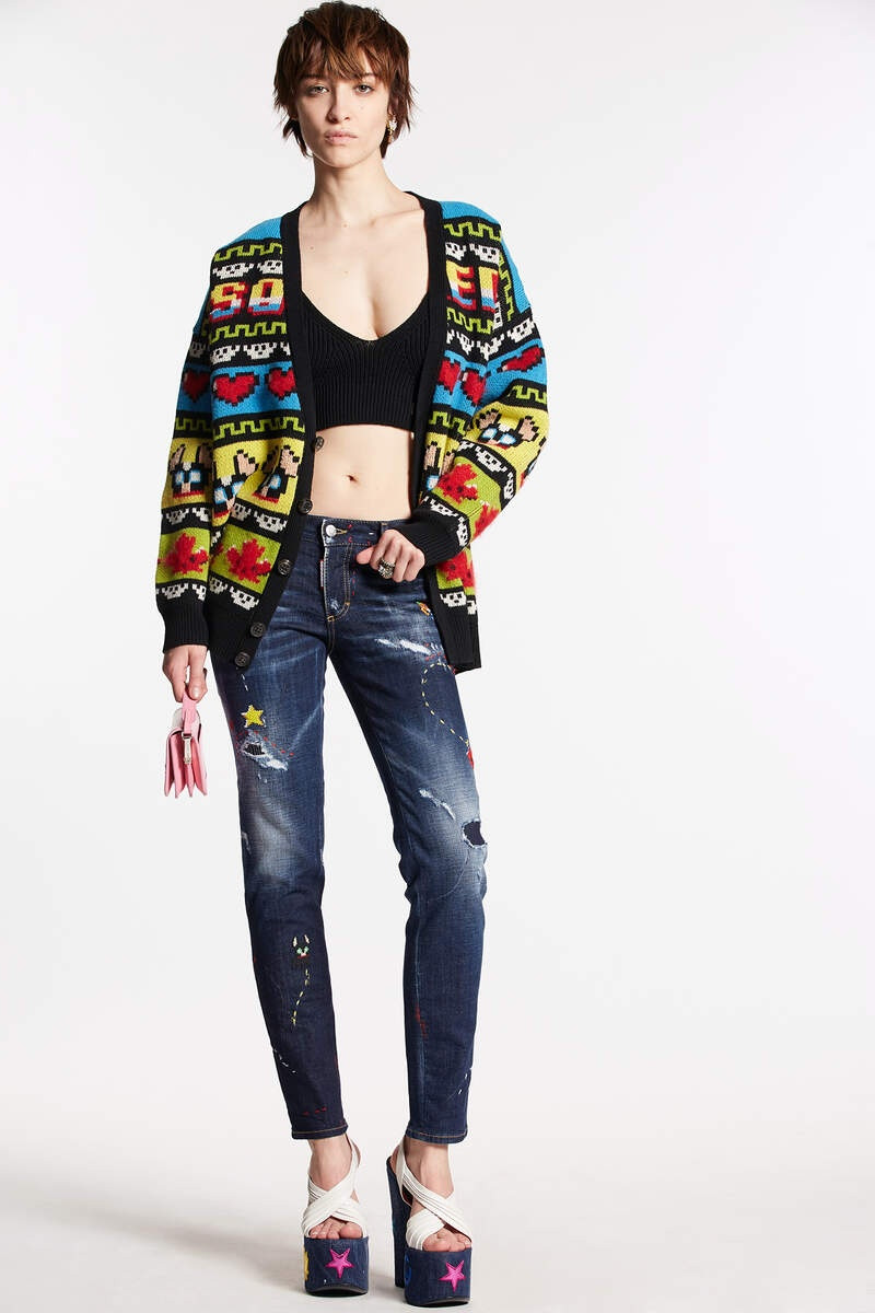 DARK MONSTER MAZE WASH MEDIUM WAIST SKINNY JEANS 1