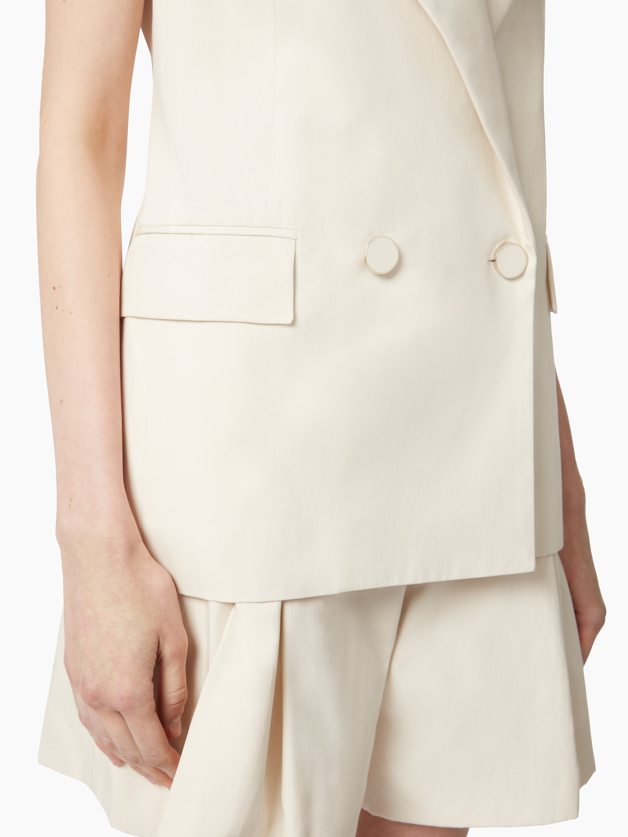 DOUBLE-BREASTED SLEEVELESS JACKET - 3