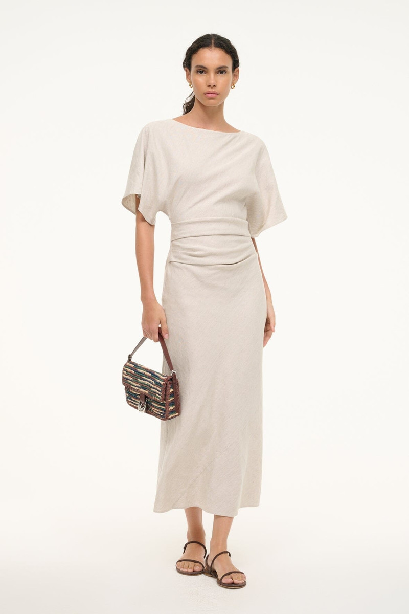 STAUD STAUD AMELIE LINEN DRESS NATURAL outlook