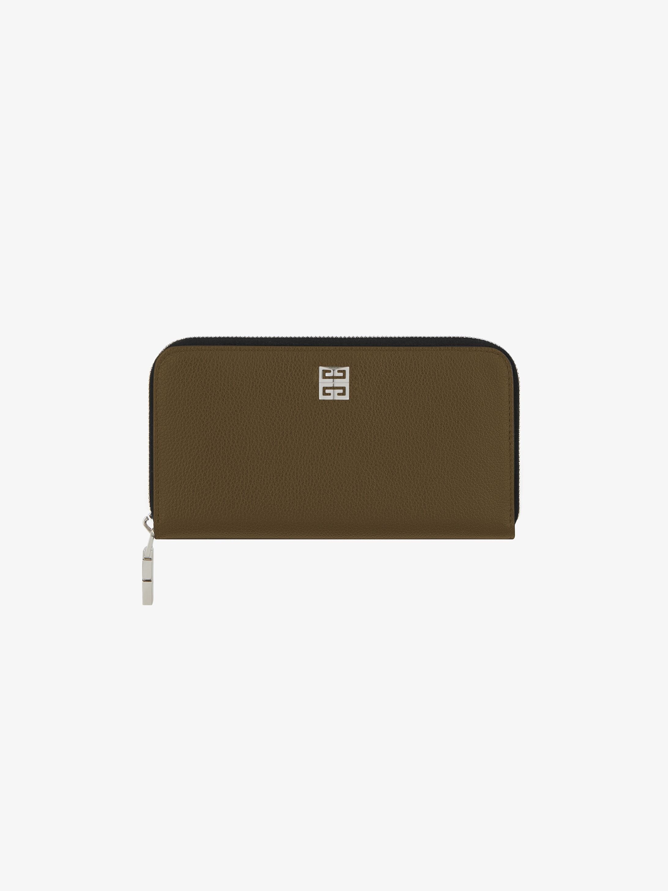 LONG ZIPPED WALLET IN GRAINED LEATHER - 1