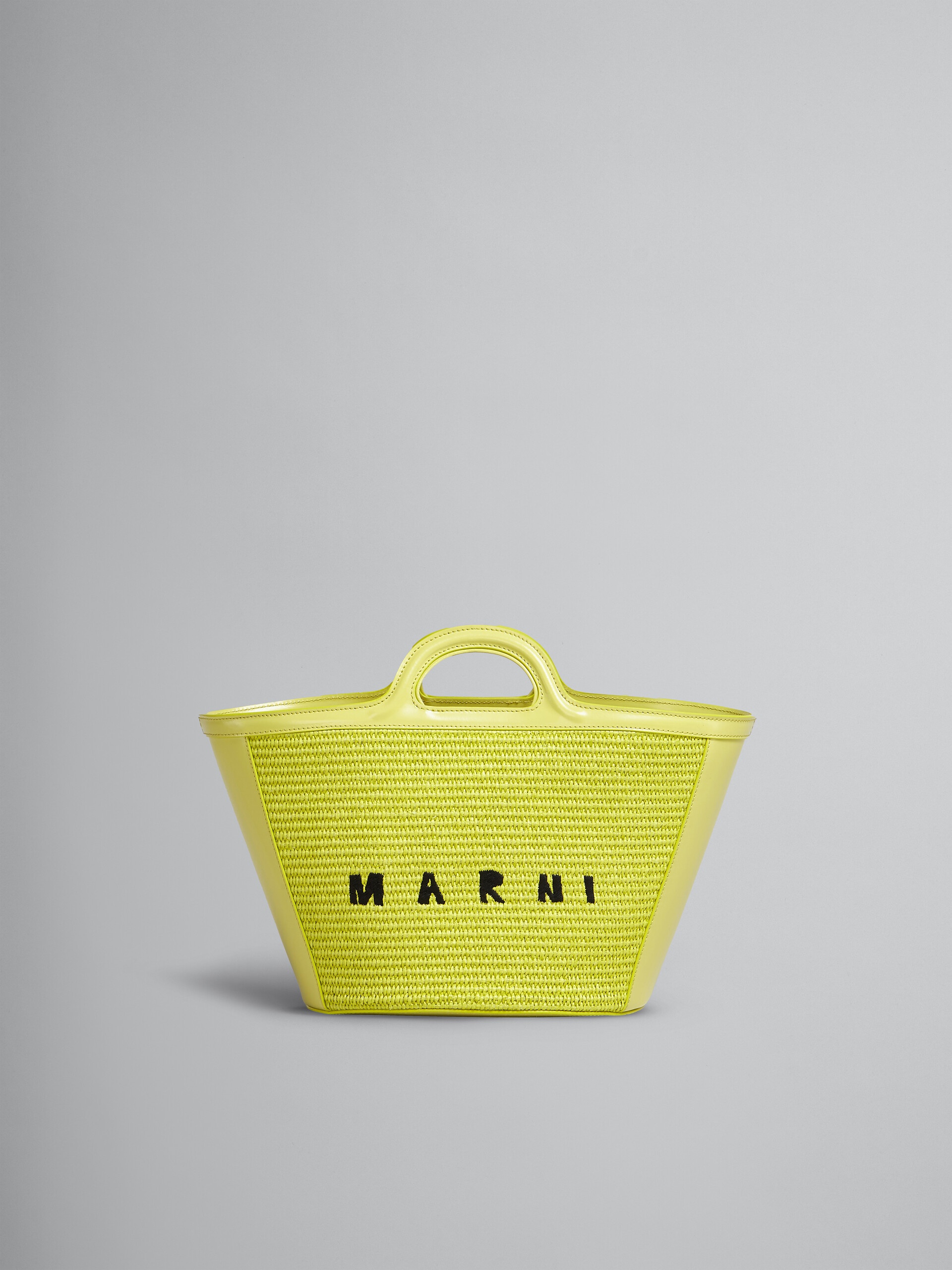 TROPICALIA SMALL BAG IN YELLOW LEATHER AND RAFFIA - 1