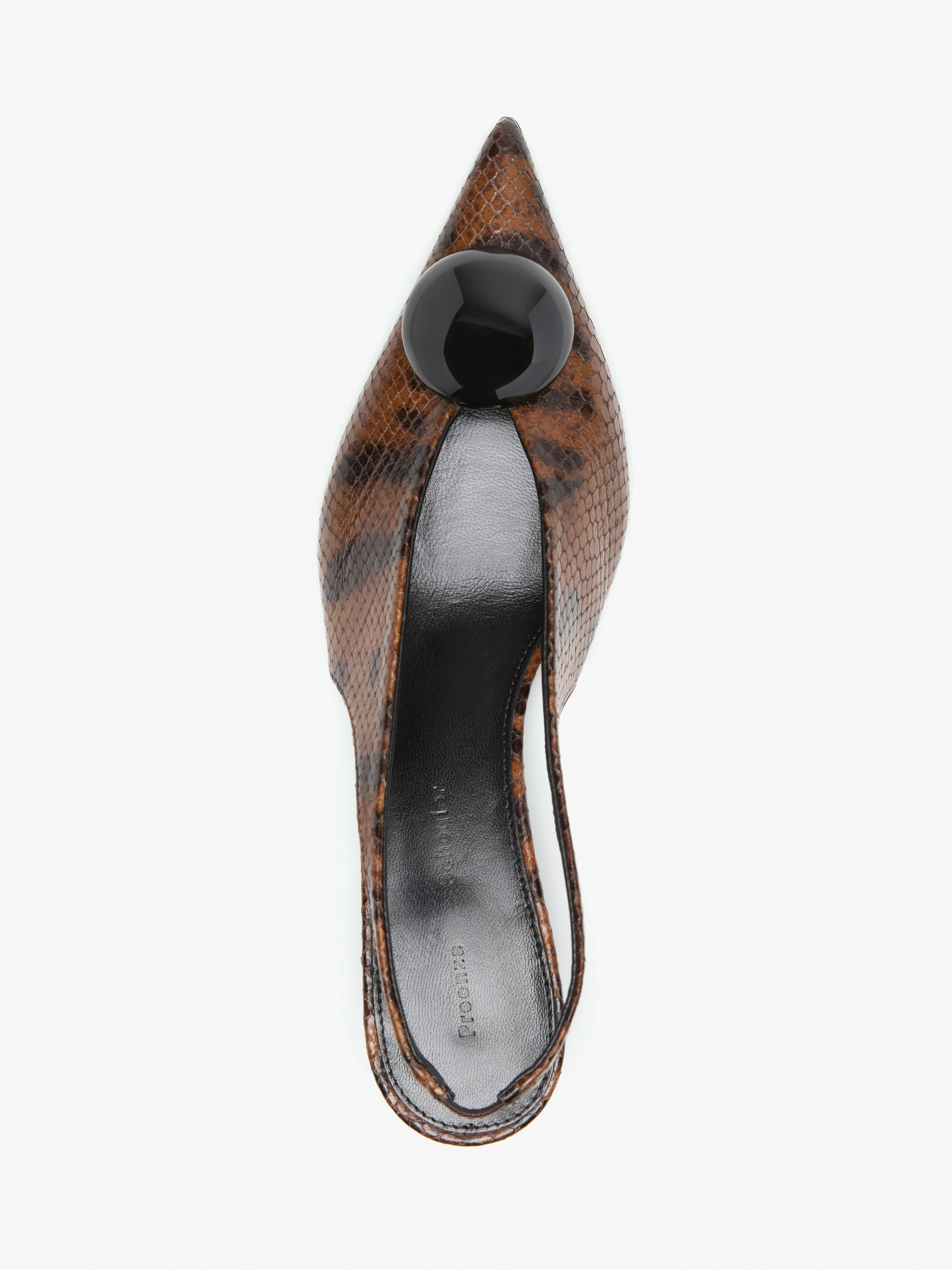 Dome Slash Slingbacks in Embossed Python - 1