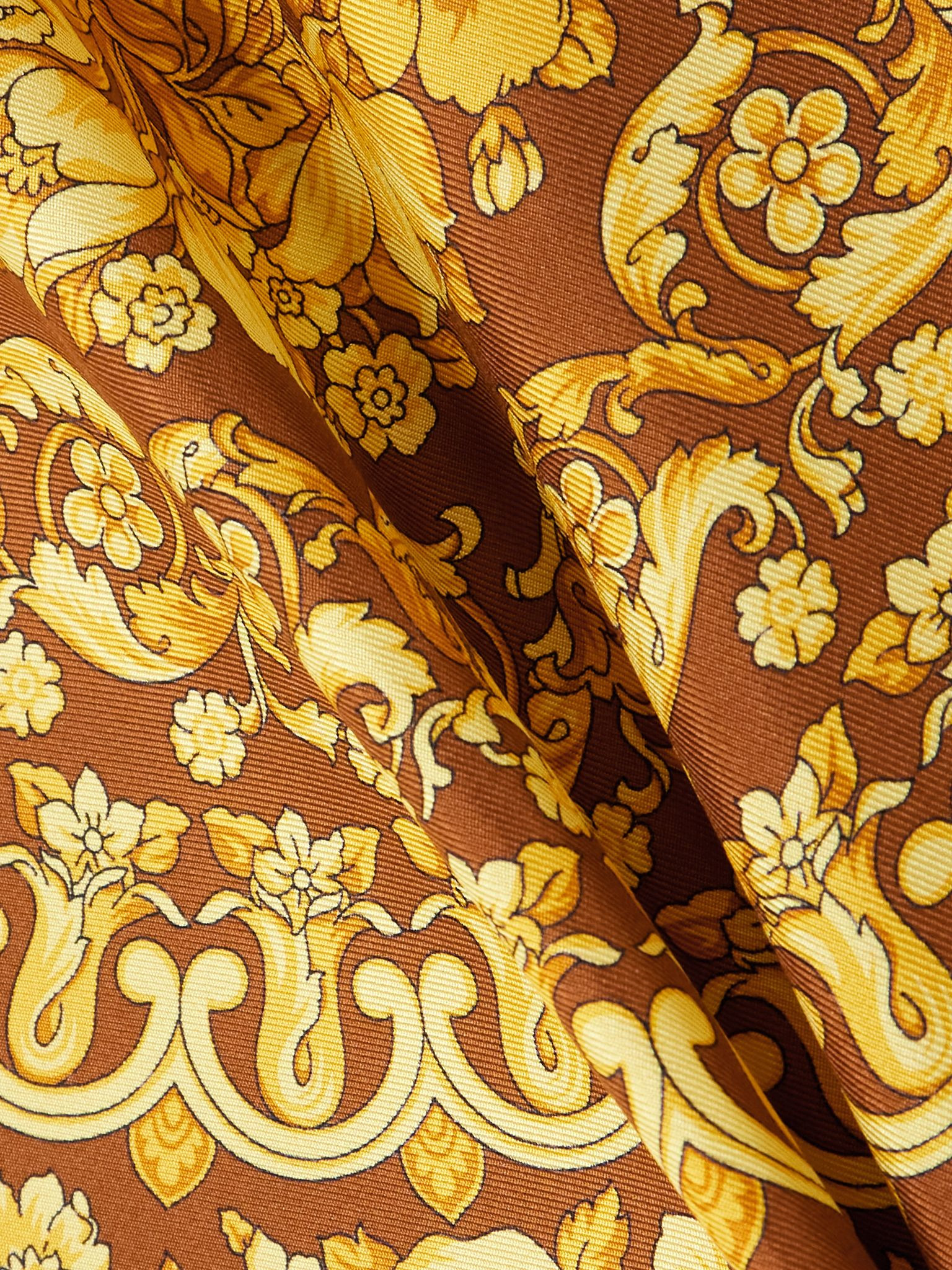 Printed silk-twill shirt Yellow - 5