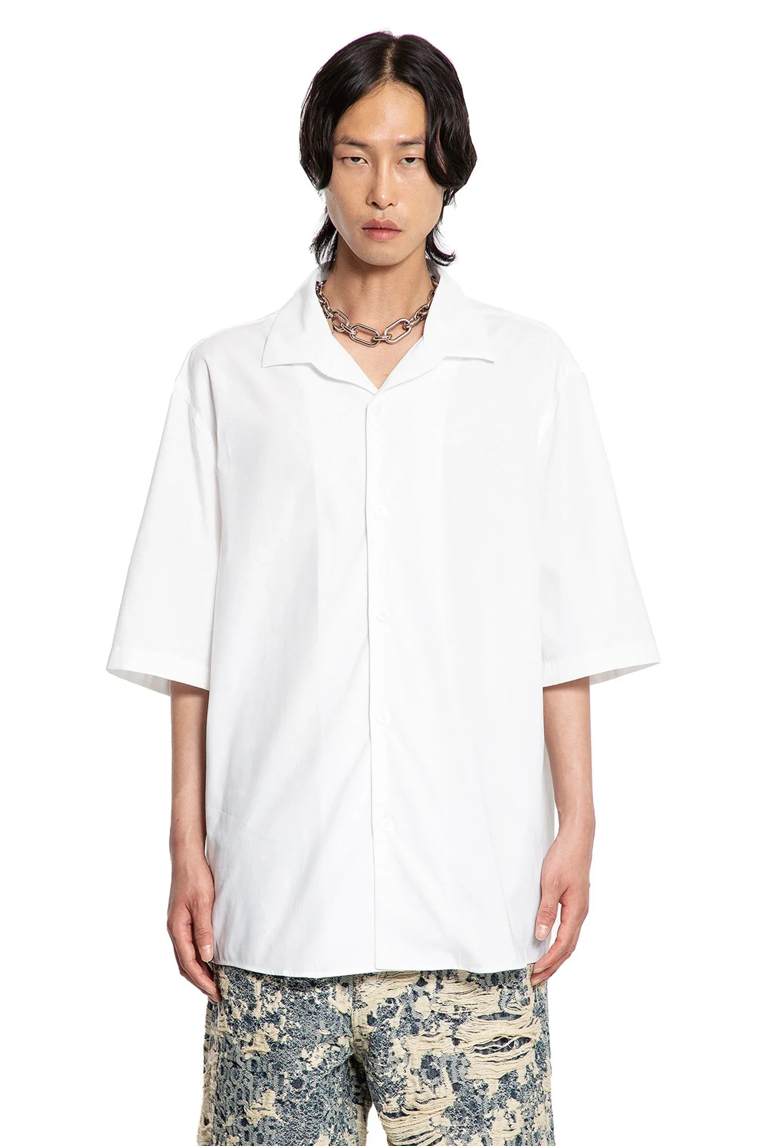 Cotton-Poplin-Bow-Logo-Shirt - 5