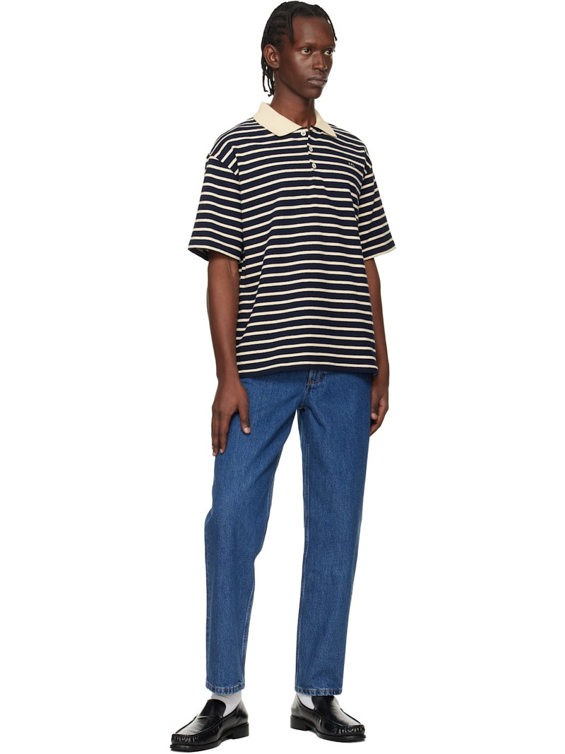 A.P.C. Navy Striped Polo outlook