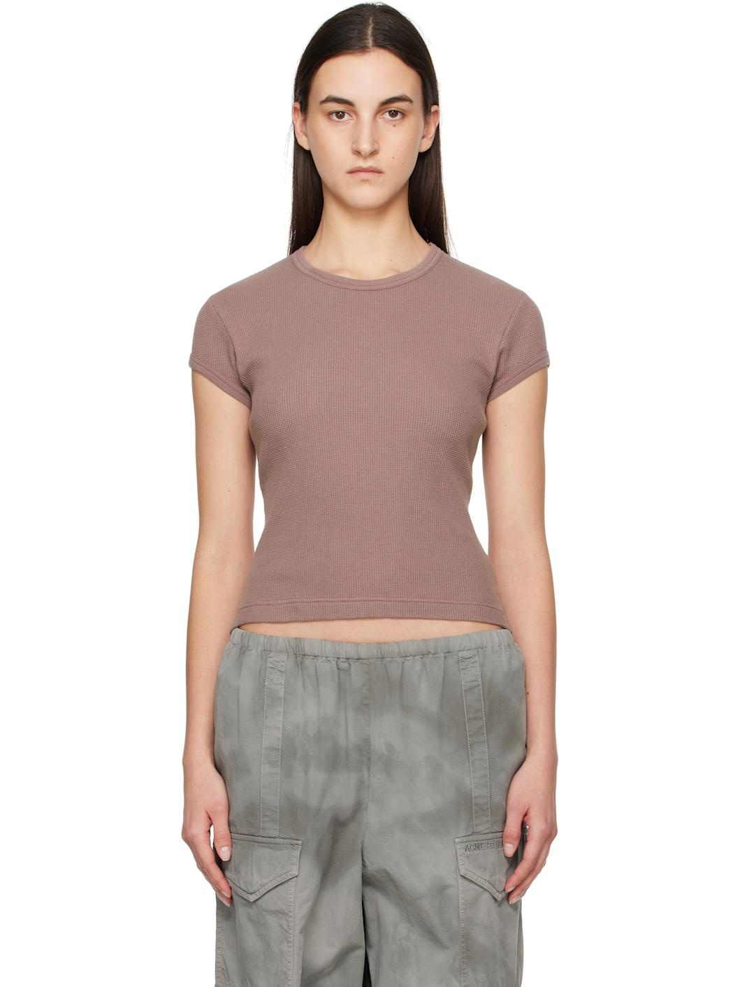 Purple Waffle Knit T-shirt - 1