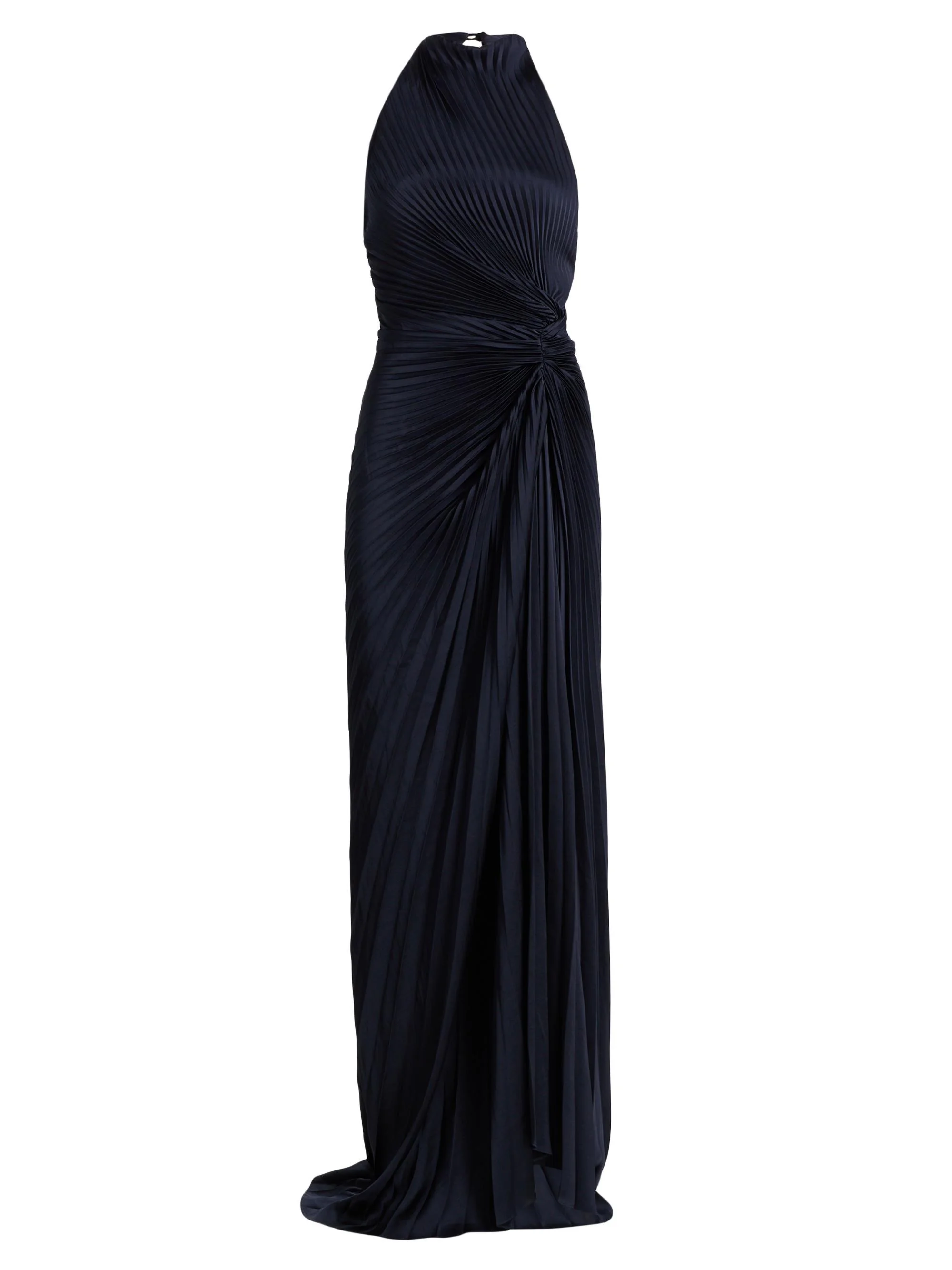 A. L.C. Women's Romy Pleated Satin Gown - Night Blue - 1