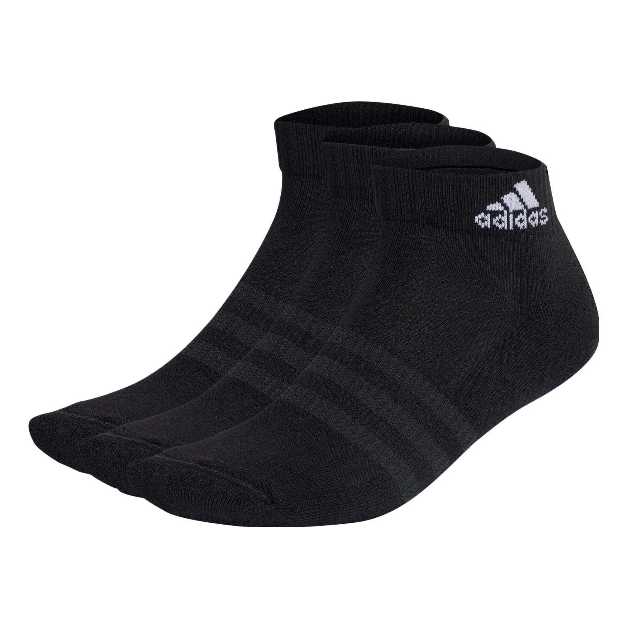 adidas Cushioned Sportswear Ankle Socks 3 Pairs 'Black' IC1277 - 1