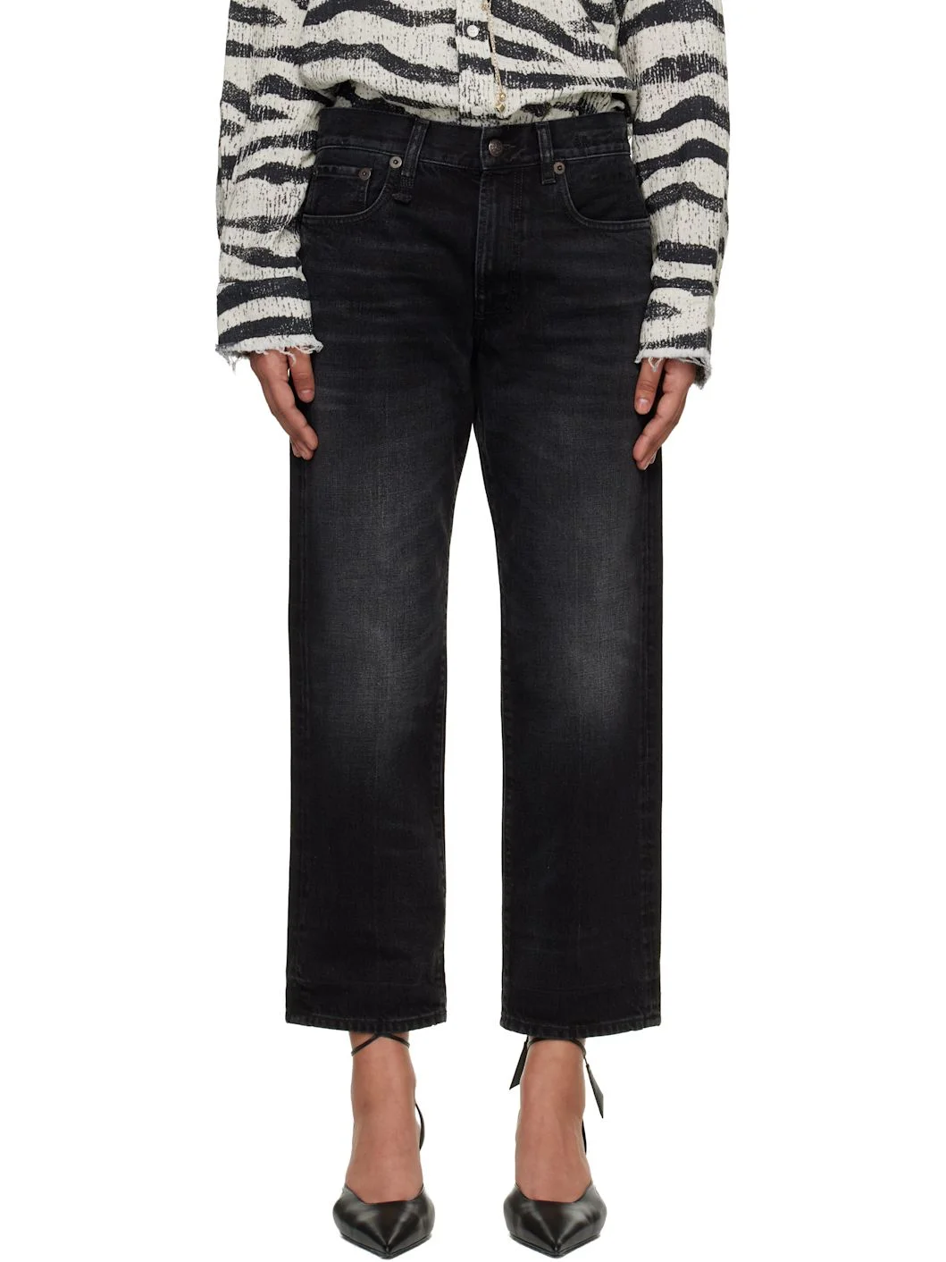 Black Wash Boyfriend Jeans - 1
