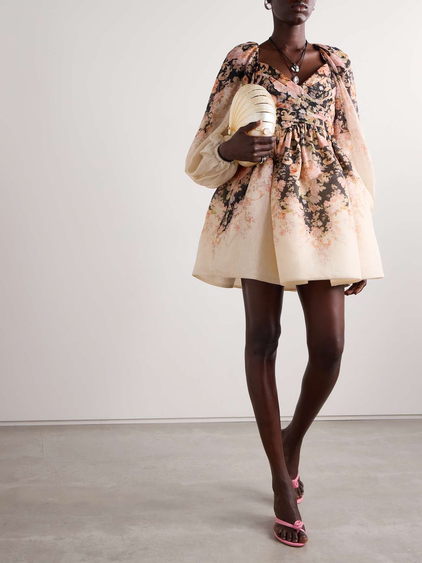 【Zimmermann】ILLUSTRATION DRAPED MINI DRESS ドレープ ミニ Zimmermann】ILLUSTRATION DRAPED MINI DRESS ドレープ ミニ