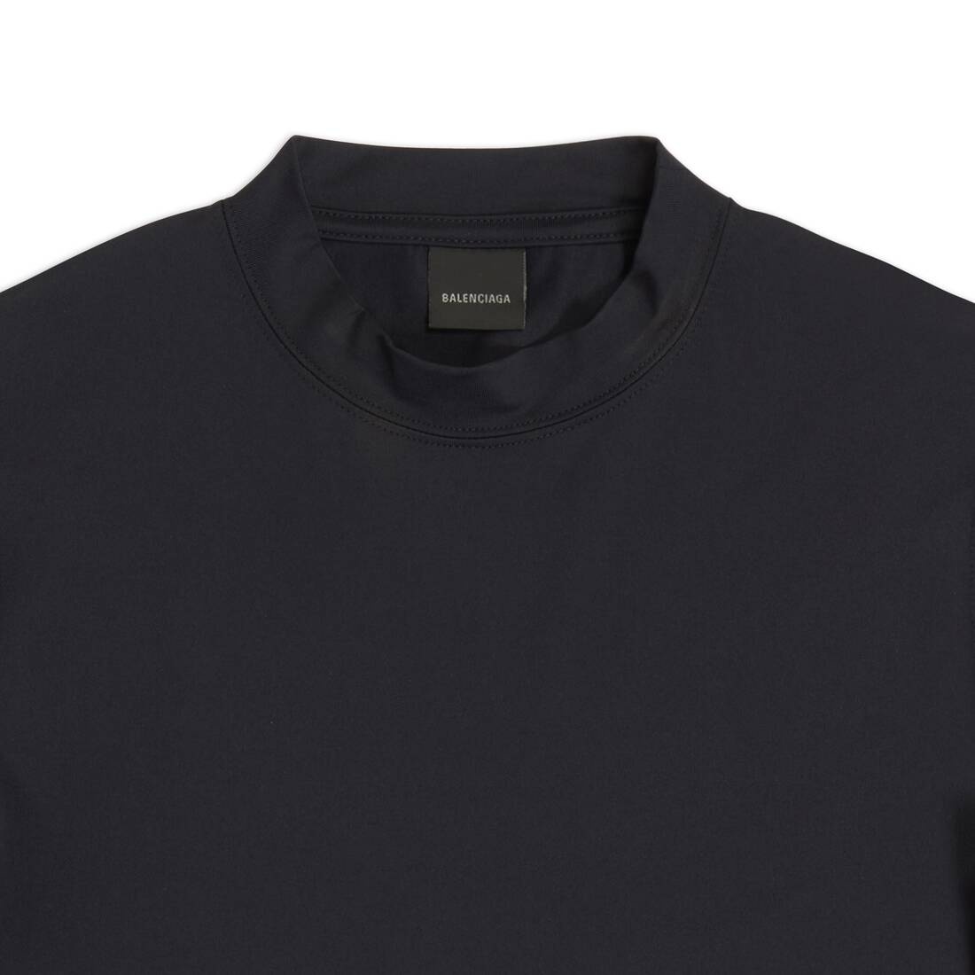 ■BALENCIAGA■ Shiny Fitted Short Sleeve T-Shirt Black 72045 720458TNVI21000 - Shirt 'Black' | Crinkle Plisse Flared