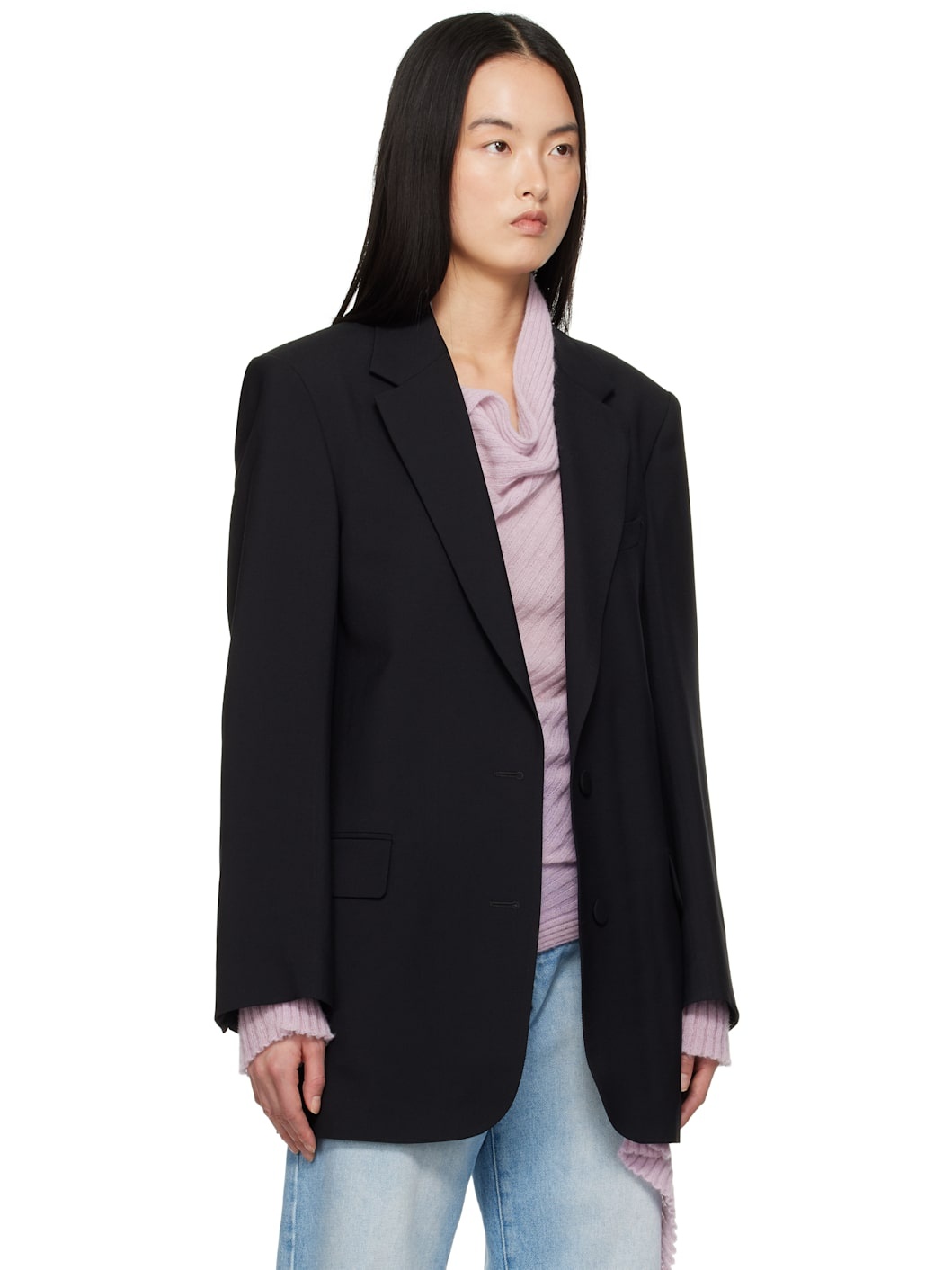 Black Wool & Mohair Blazer - 2