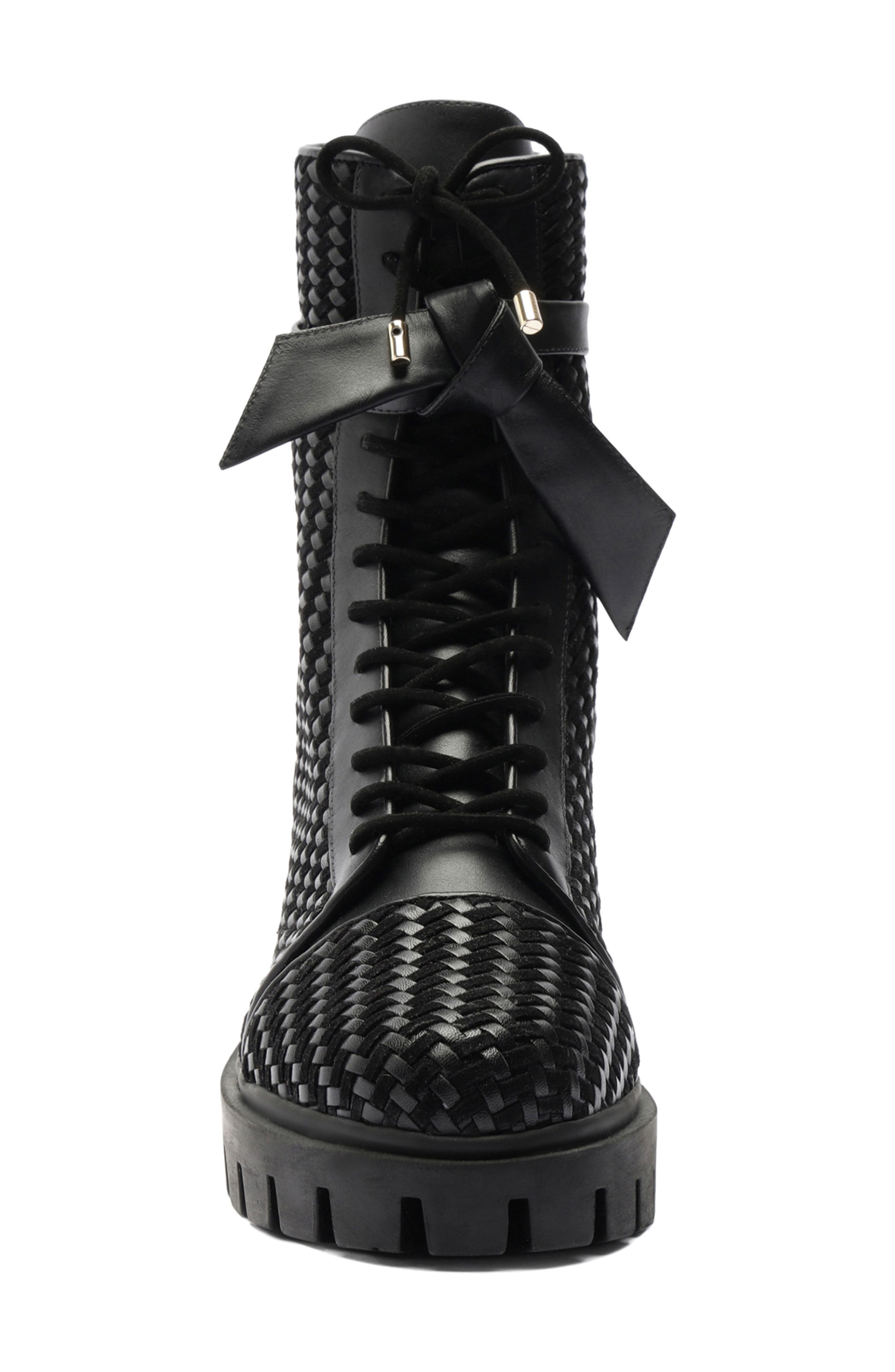 Alexandre Birman Tresse Combat Boot in Black at Nordstrom - 4