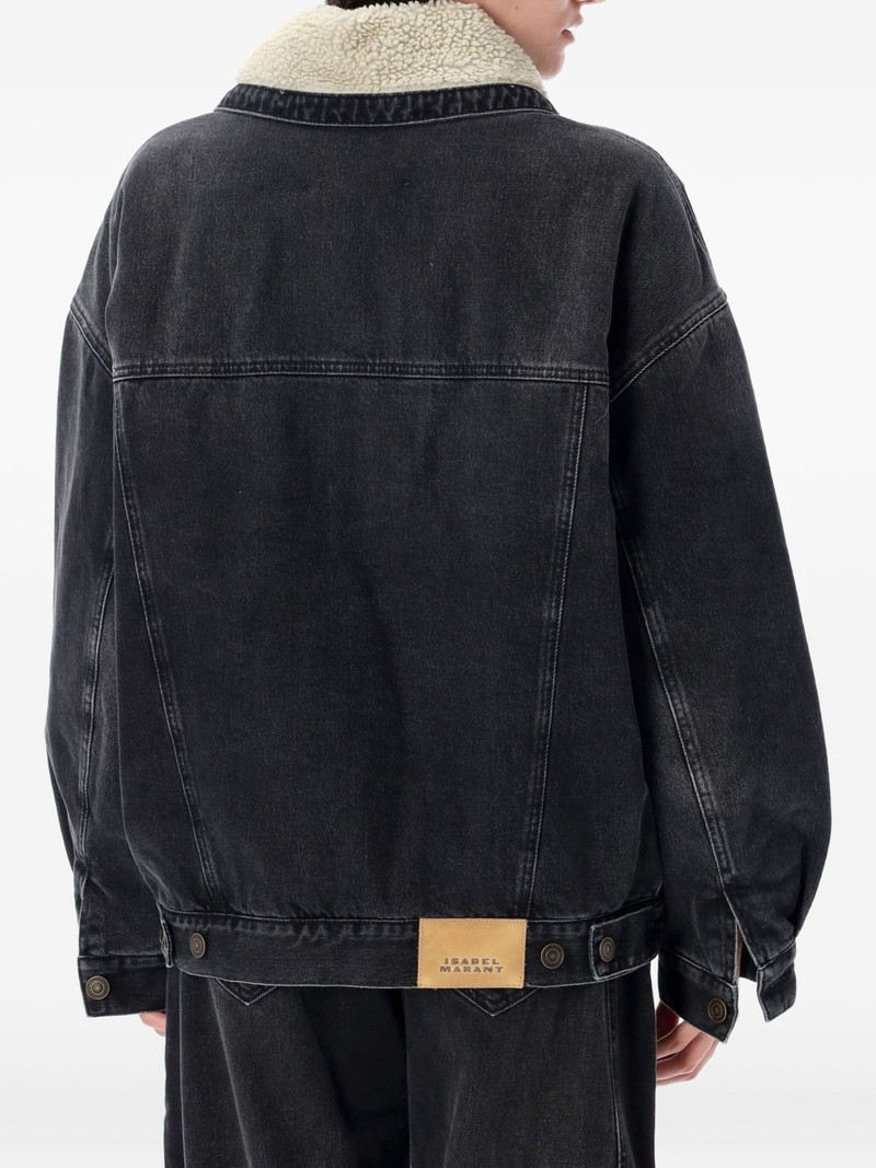 Isabel Marant Étoile Pimia sherpa-collar denim jacket outlook