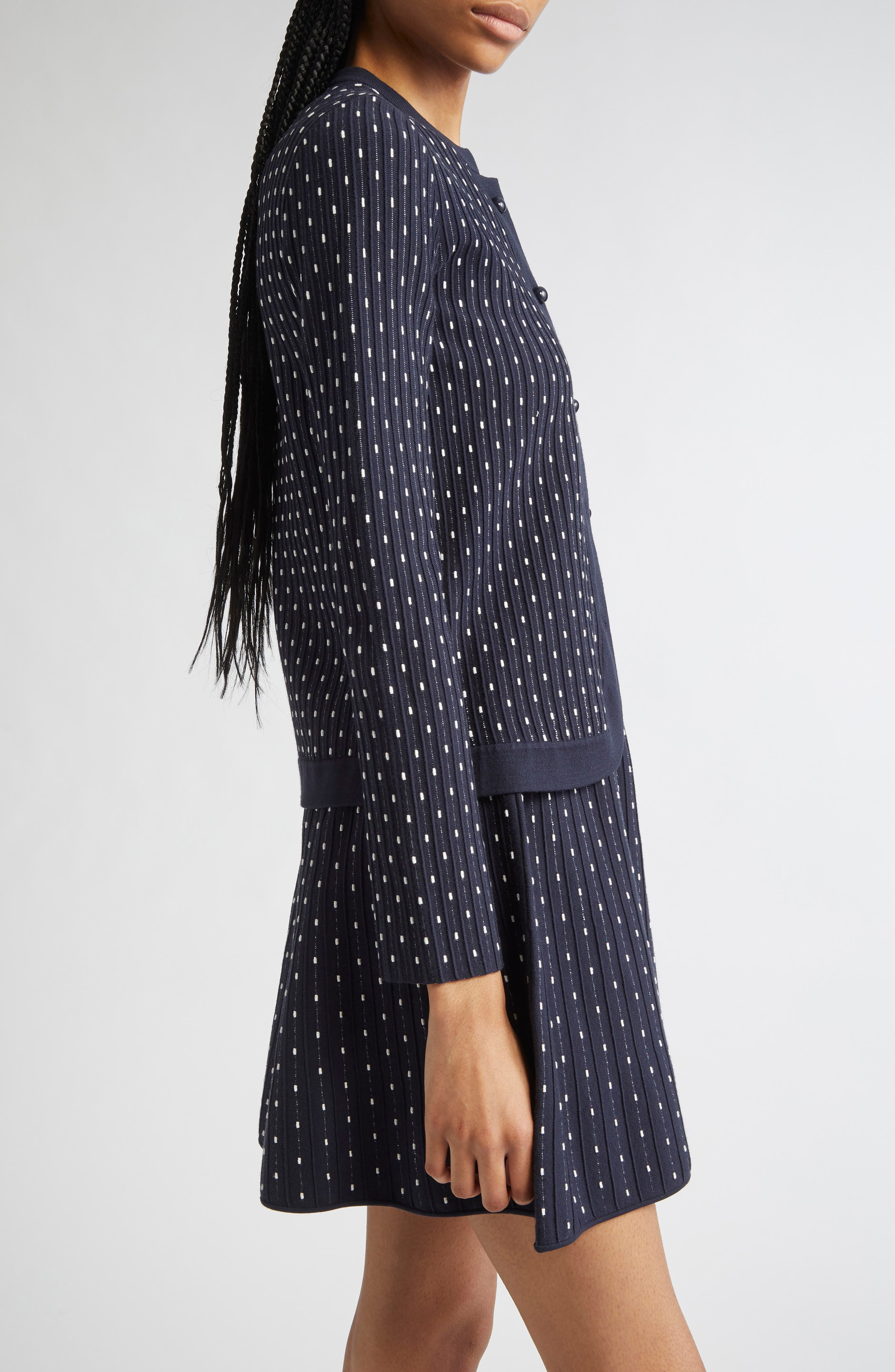 Emporio Armani Polka Dot Cardigan in Fancy Blue at Nordstrom - 3