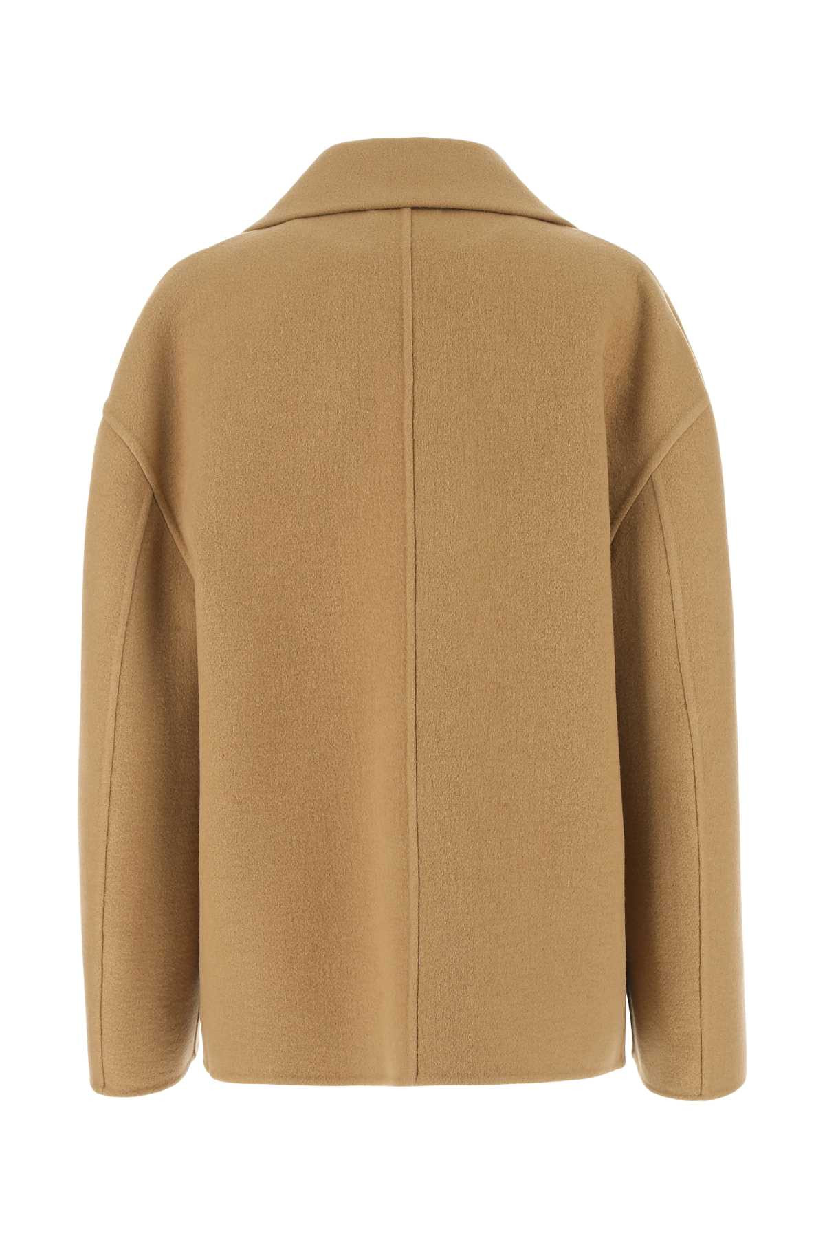 Bottega Veneta Women Camel Cashmere Coat - 2