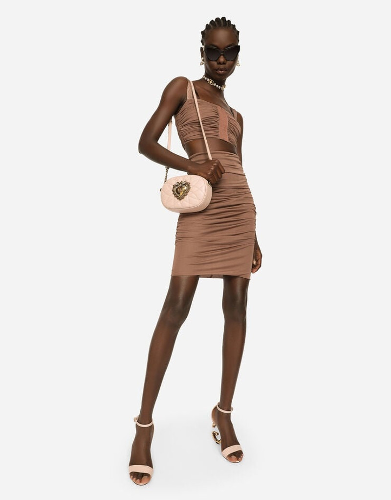 Jersey midi skirt with draped detailing 4