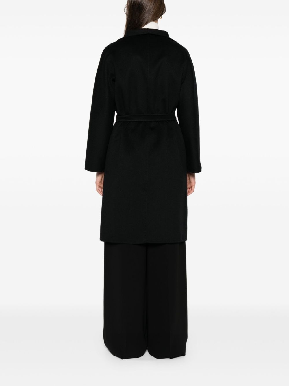 belted wrap cashmere coat - 4
