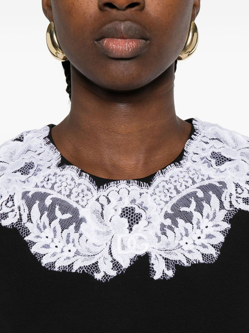 lace-trimmed cotton T-shirt 5