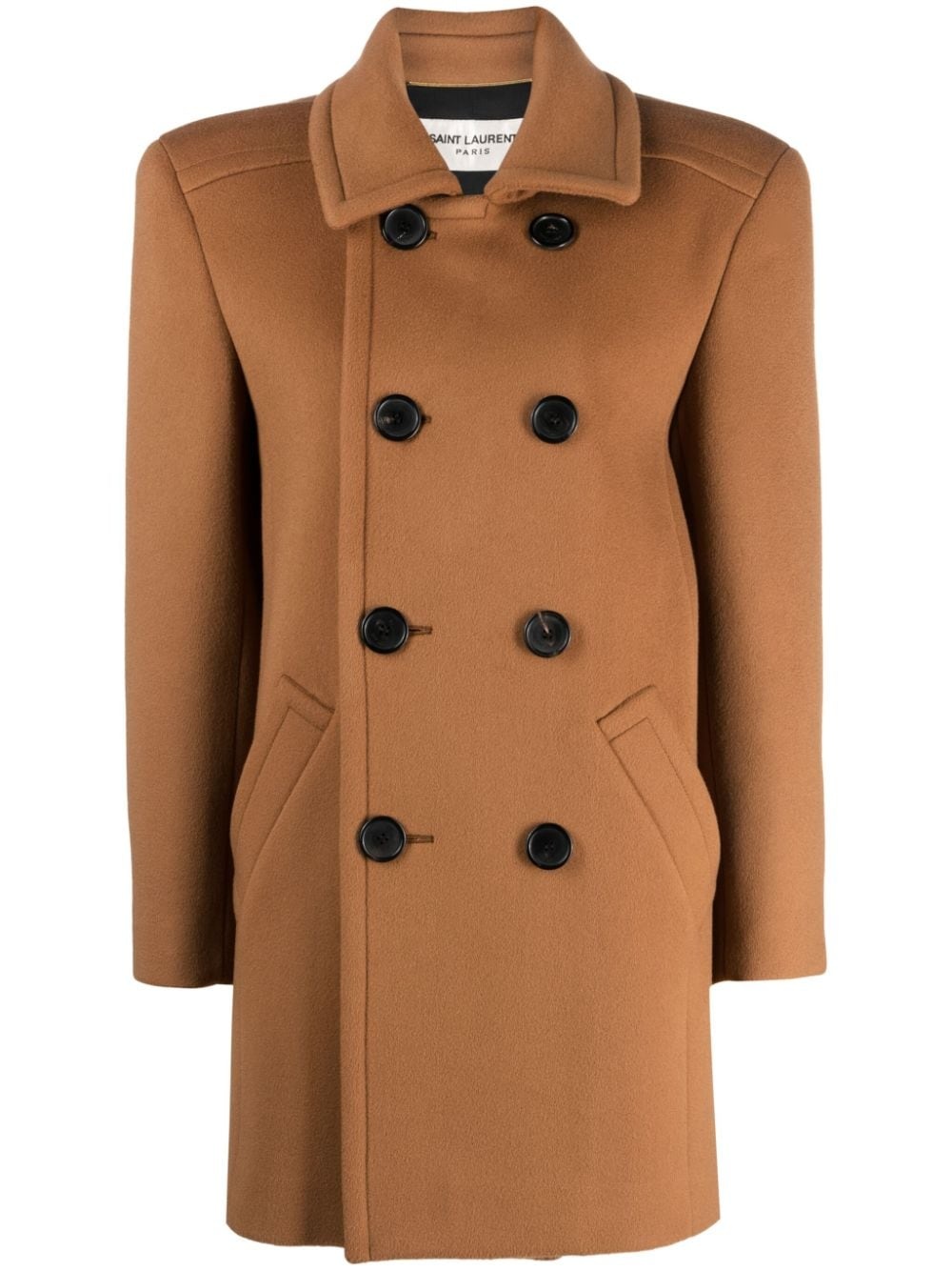 double-breasted wool coat - 1