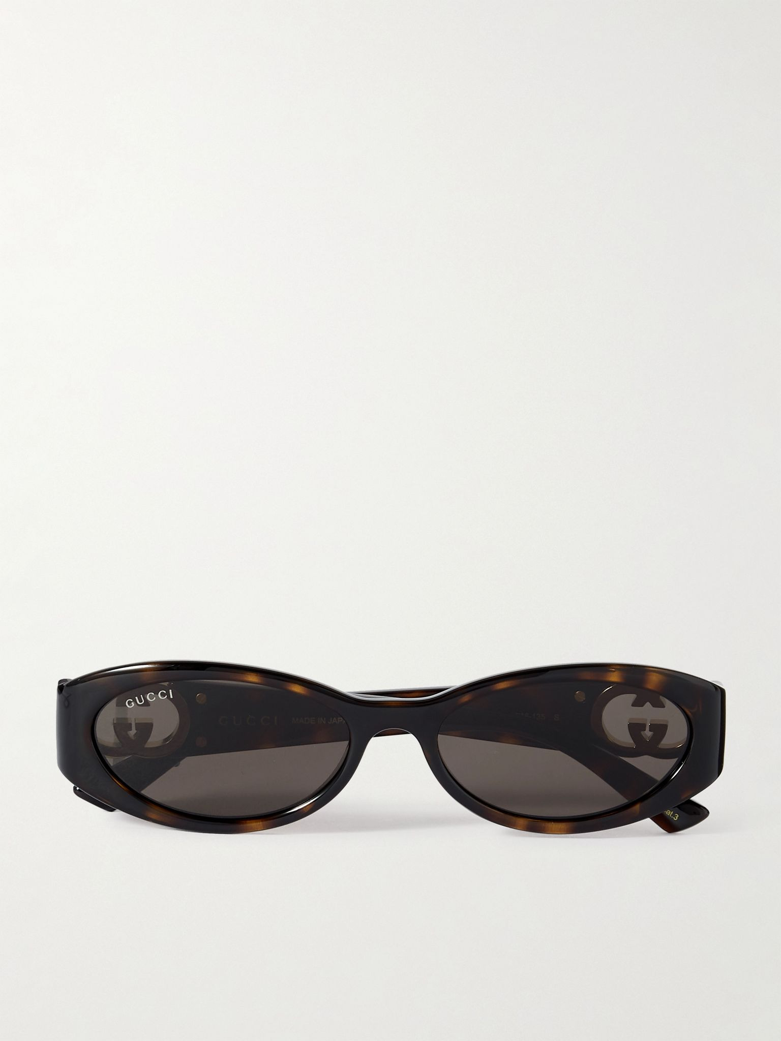 Oval-frame tortoiseshell acetate sunglasses Brown - 1