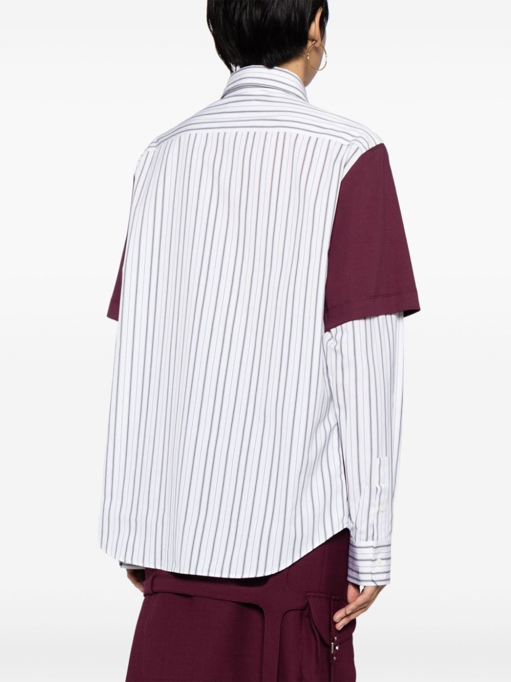 panelled striped shirt - 4