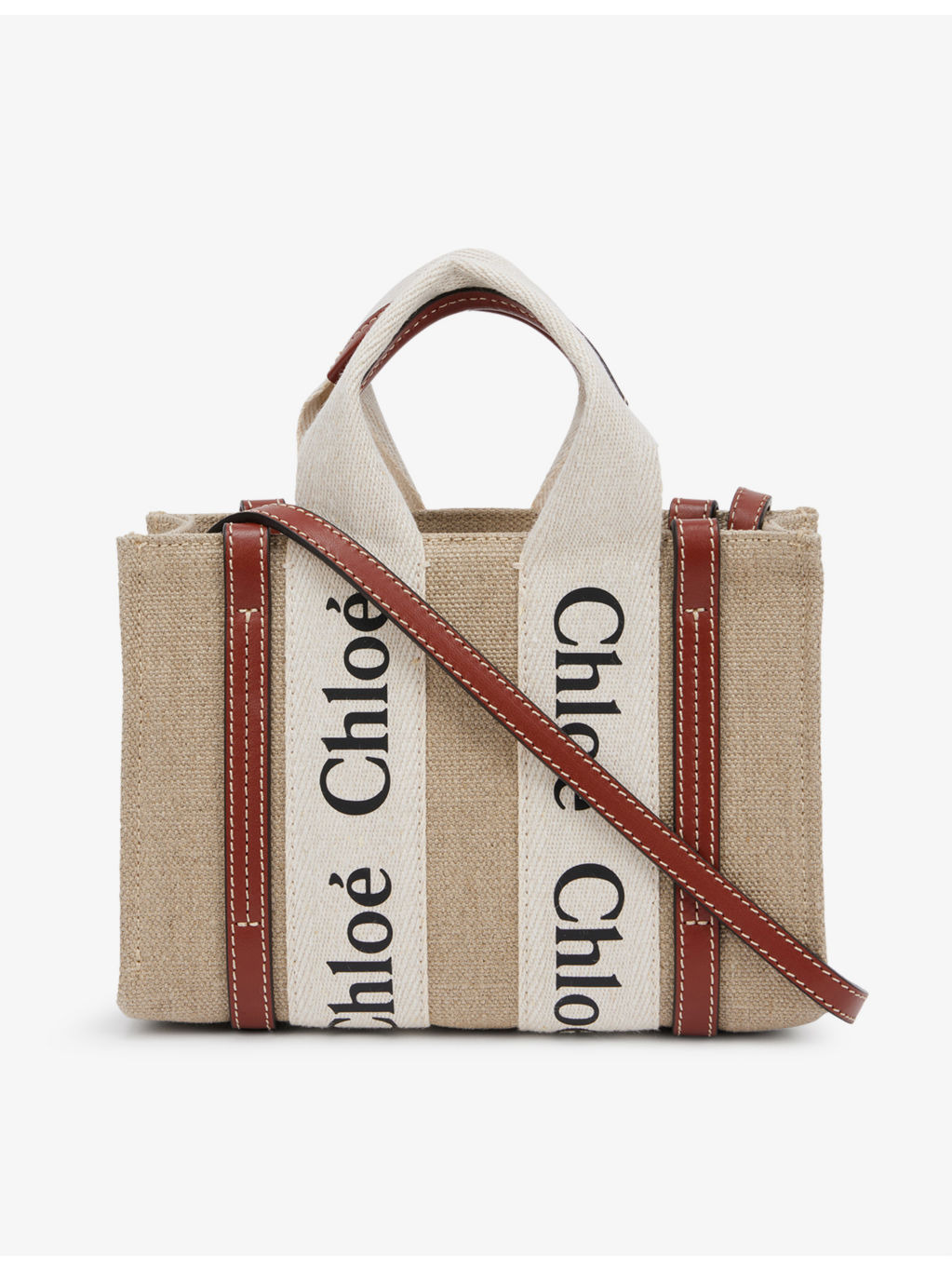 Woody mini cotton-canvas tote bag - 1
