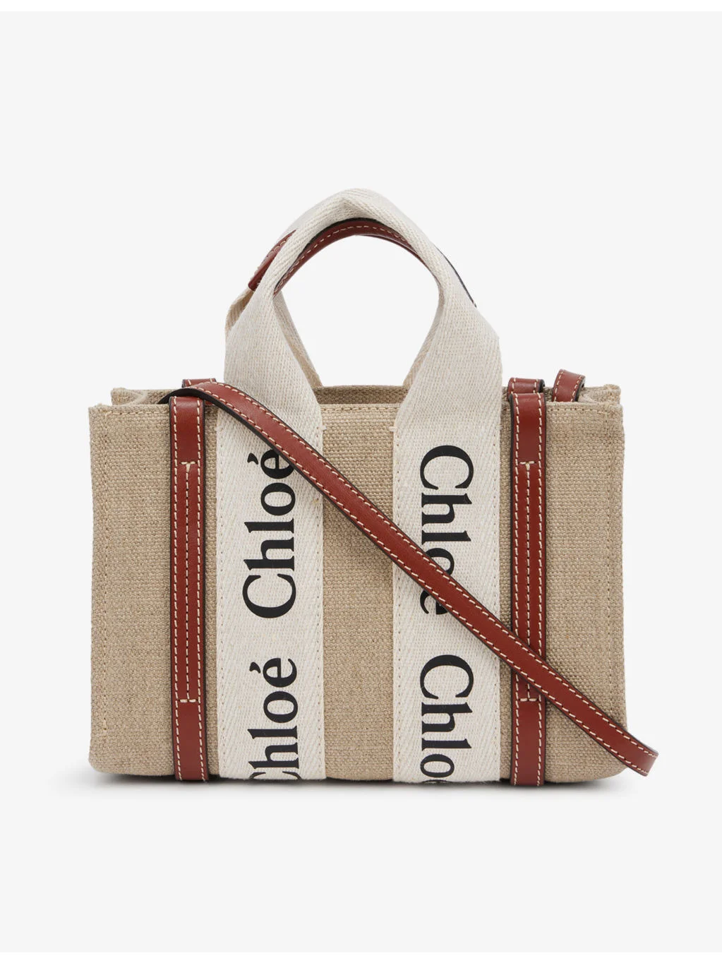 Woody mini cotton-canvas tote bag - 1