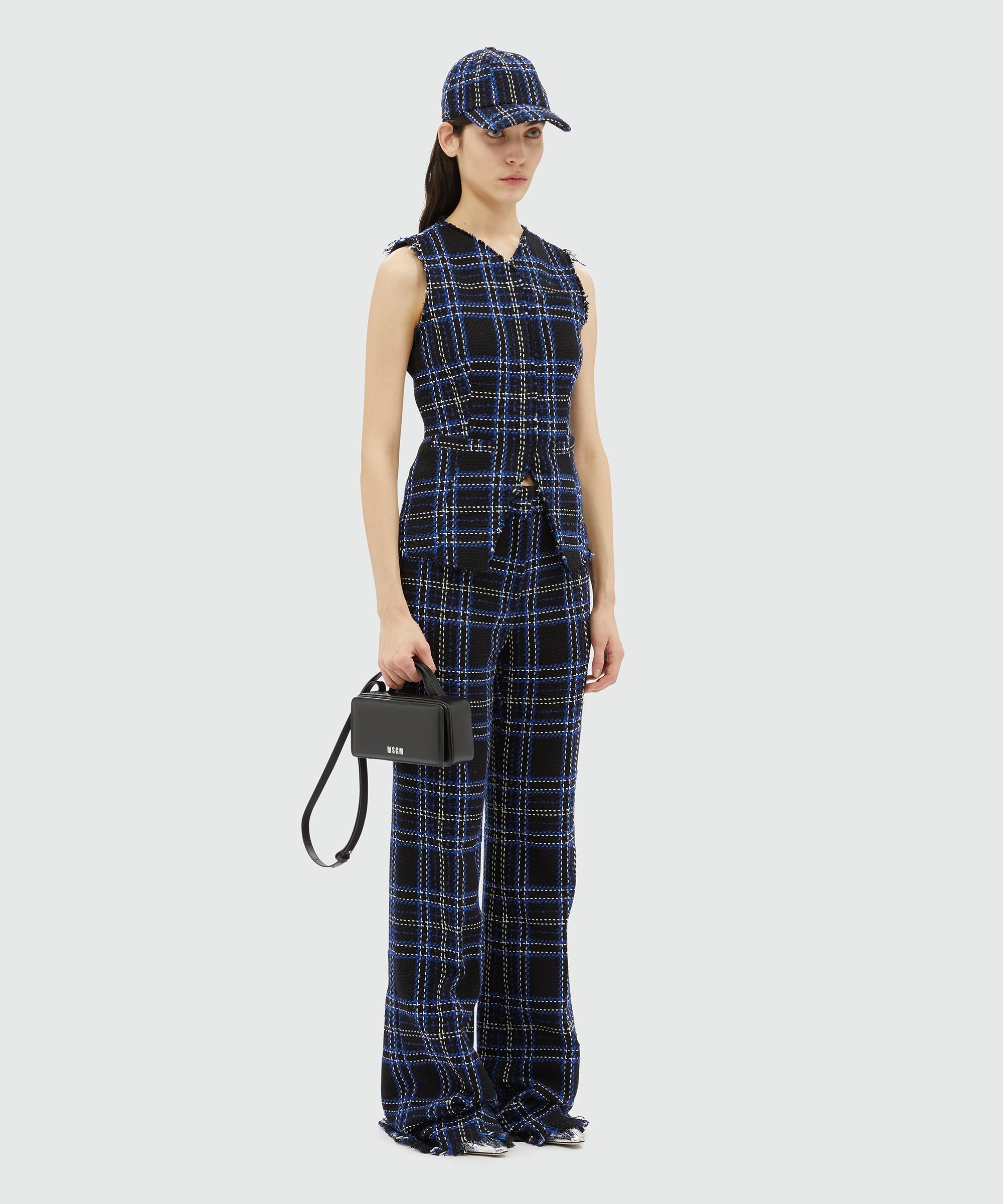 Tweed maxi-check vest - 4