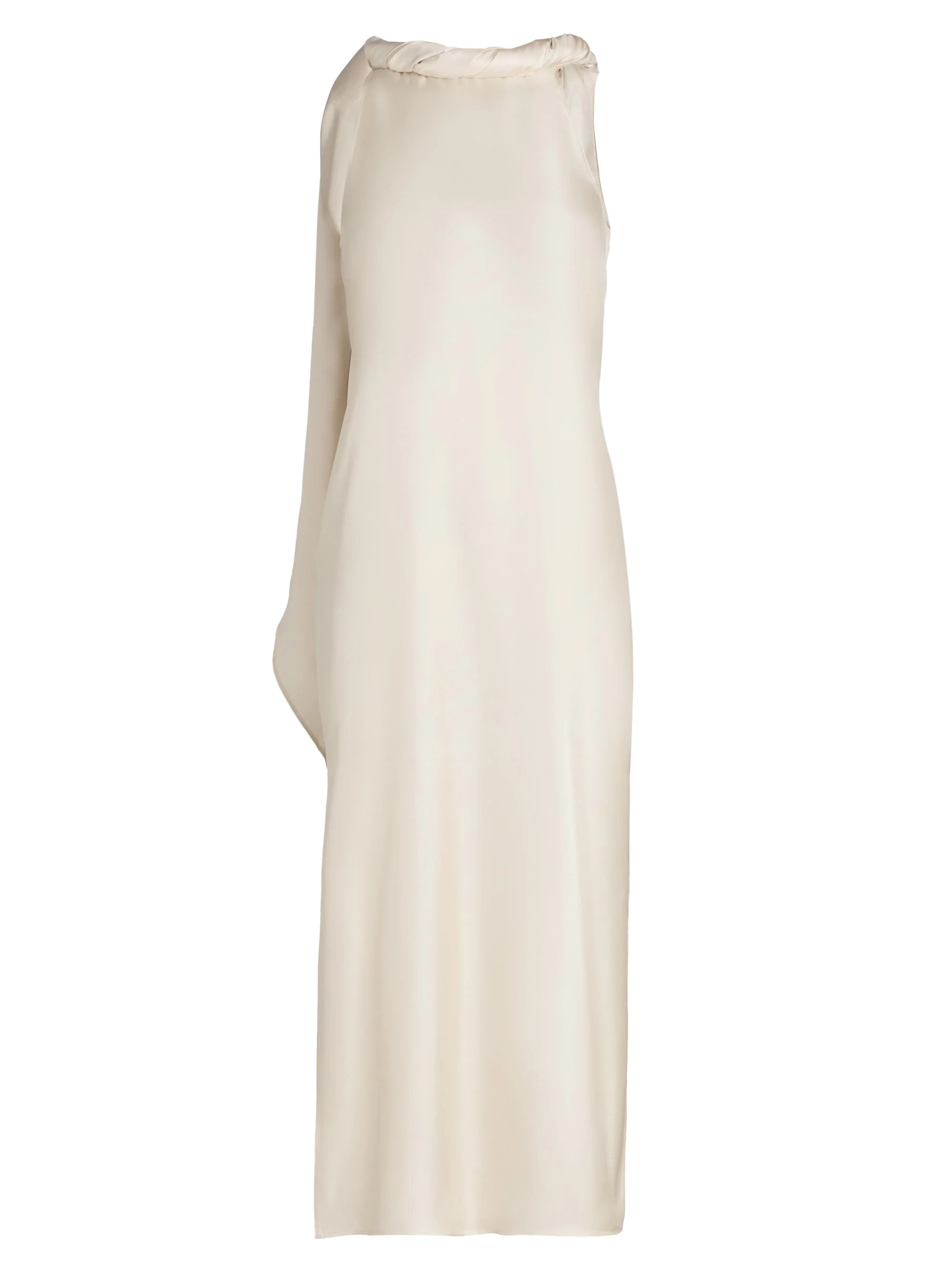 Women's Susan Twisted Collar Silk Midi-Dress - Ivory - 1