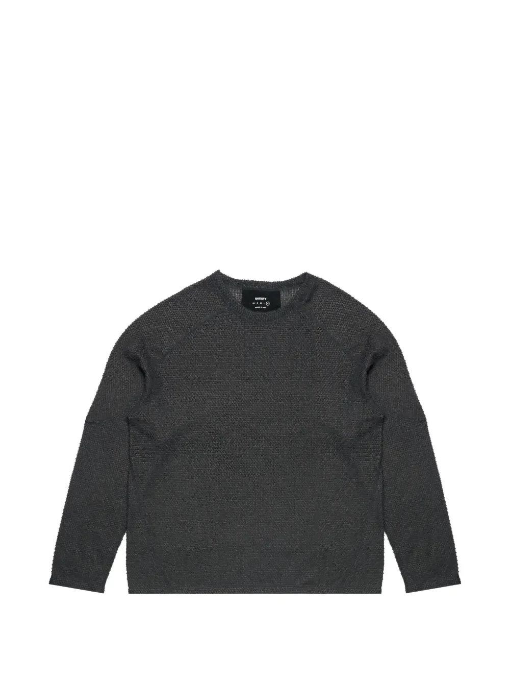 WAFFLE-KNIT RAGLAN-SLEEVE SWEATER - 1
