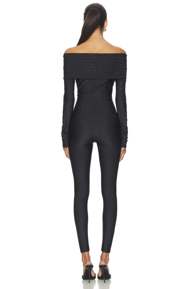 THE ANDAMANE Kendall Crystal Off Shoulder Jumpsuit outlook