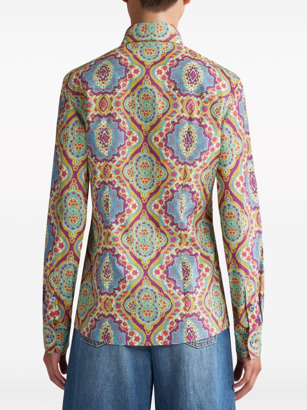graphic-print cotton-blend shirt - 3
