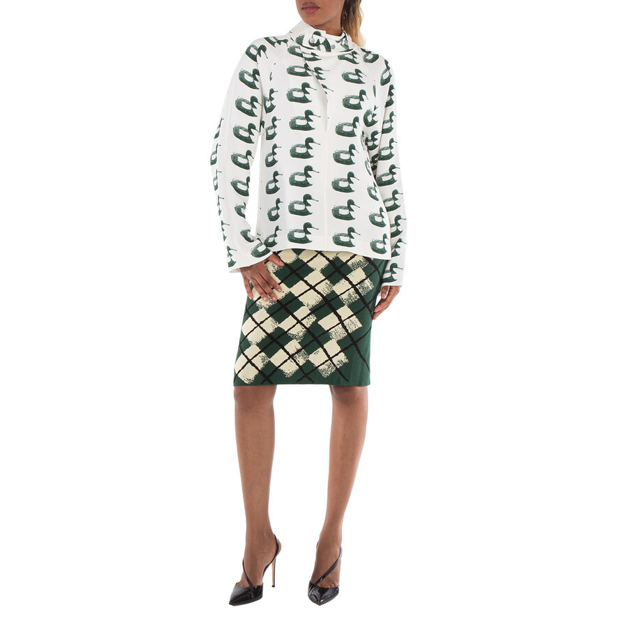 Burberry Waterbird Print Viscose Blouse - 4