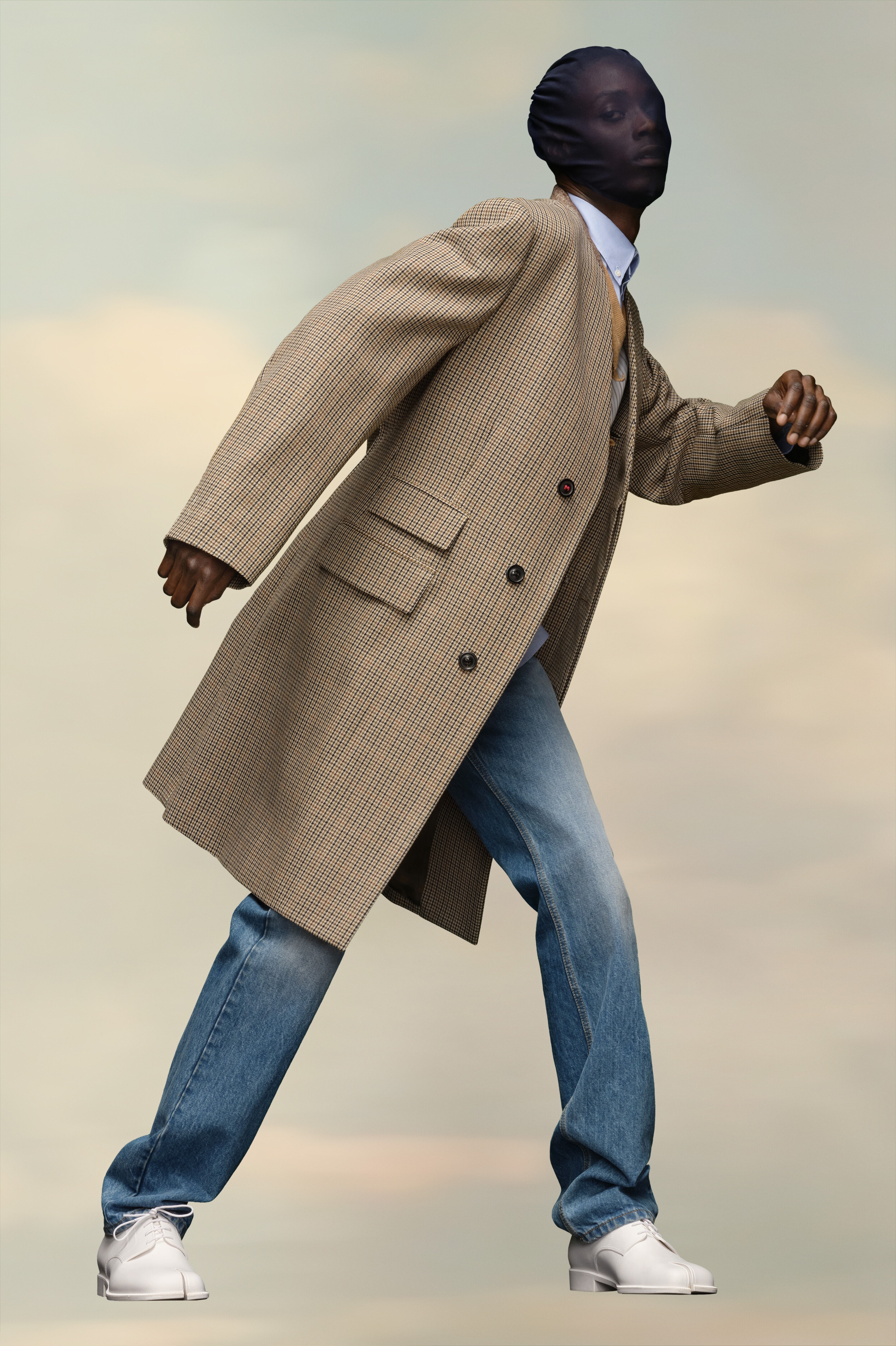 Collarless Wool Coat - 3