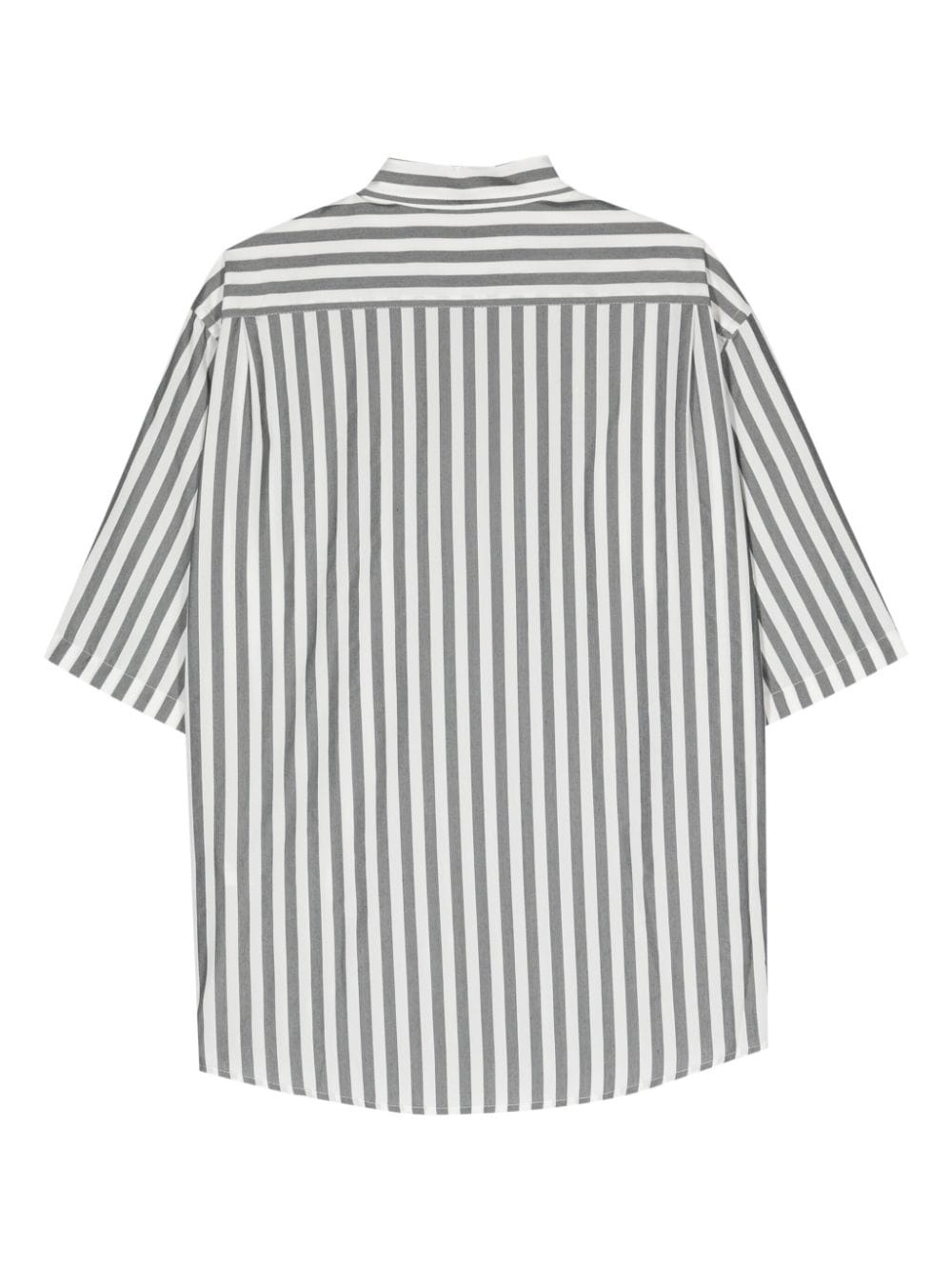 logo-embroidered striped shirt - 2