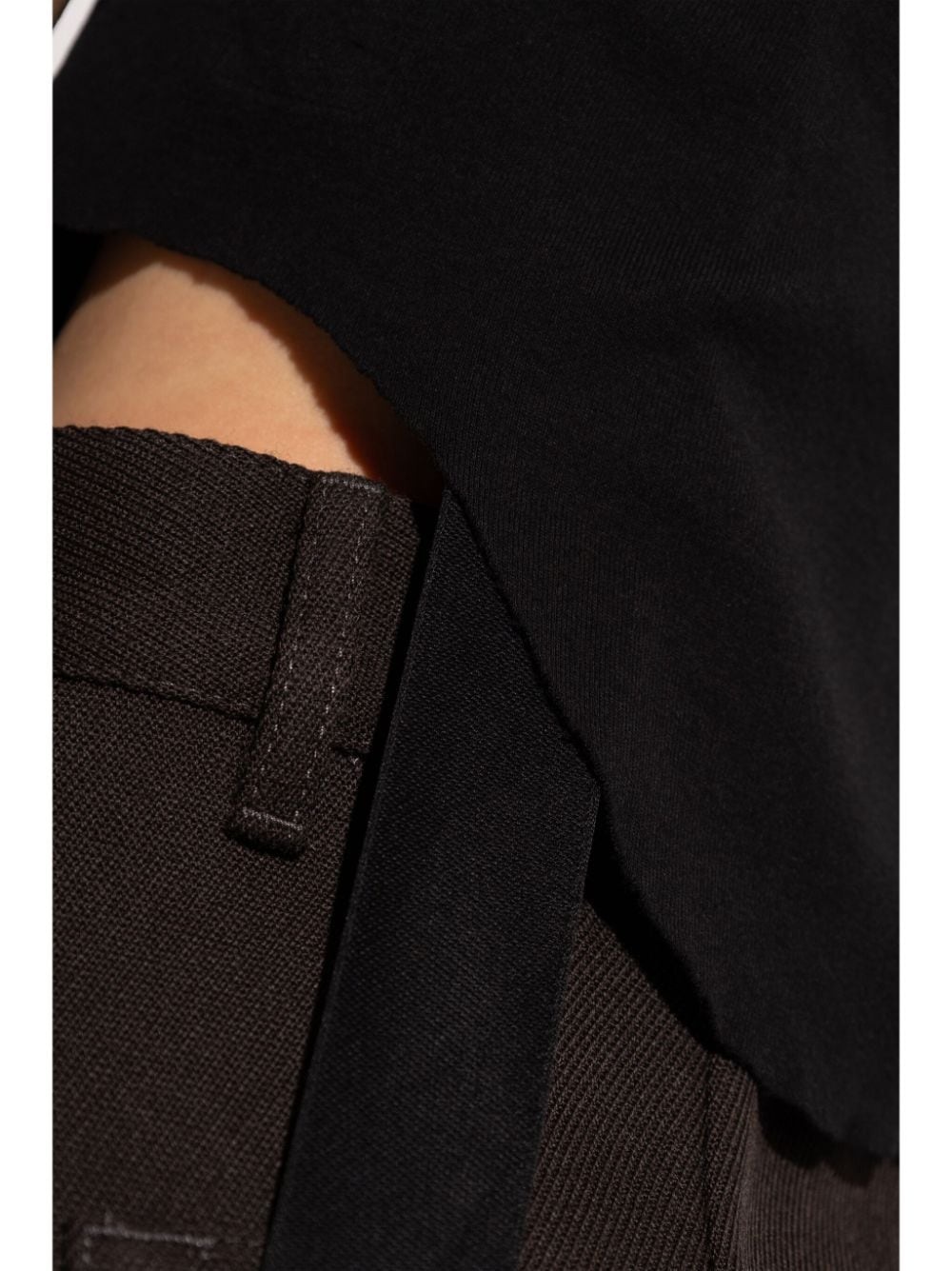 asymmetric cotton cropped top - 5